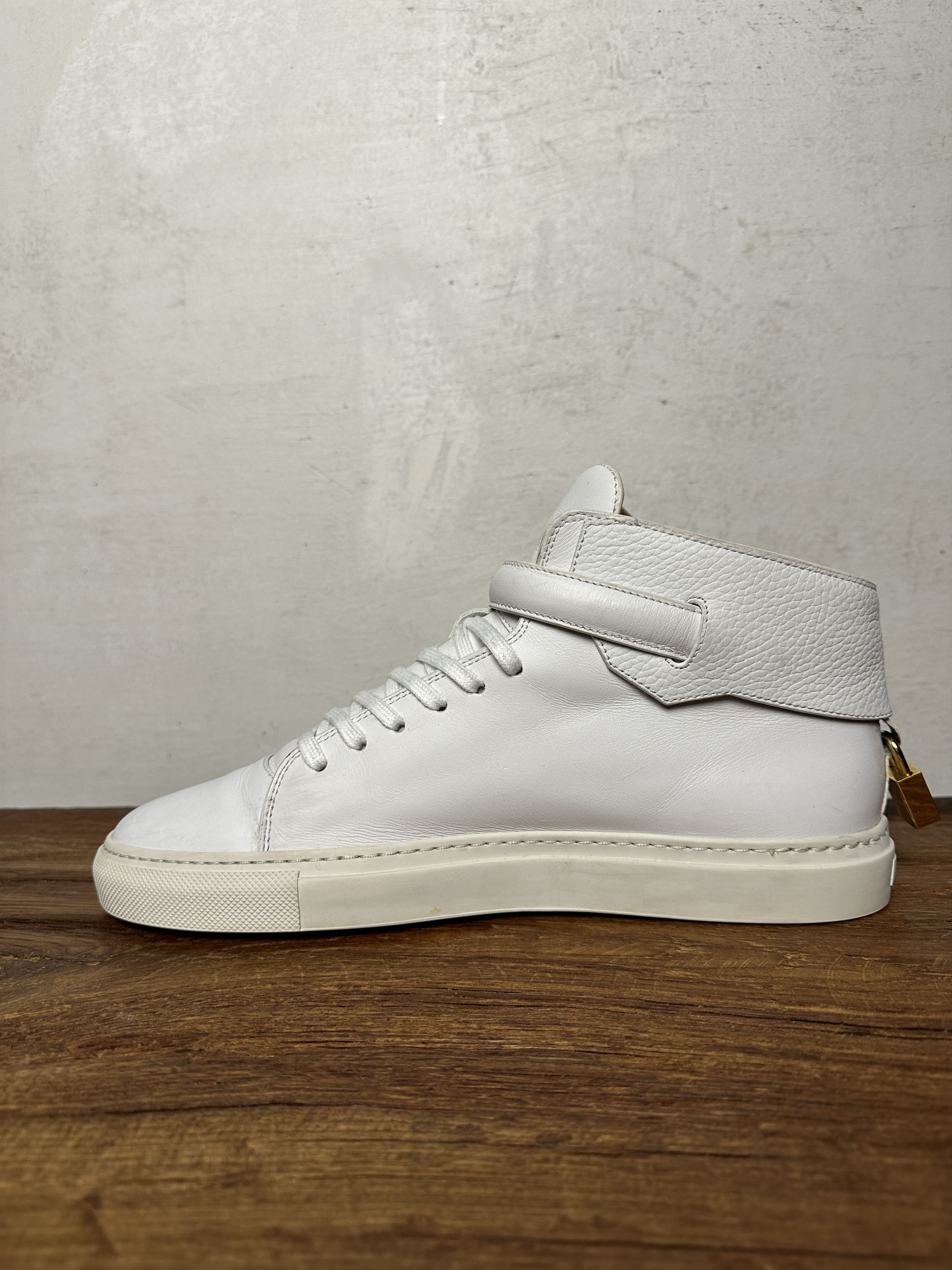 Buscemi 100MM Buckle White Sneakers Hi Top Sneakers