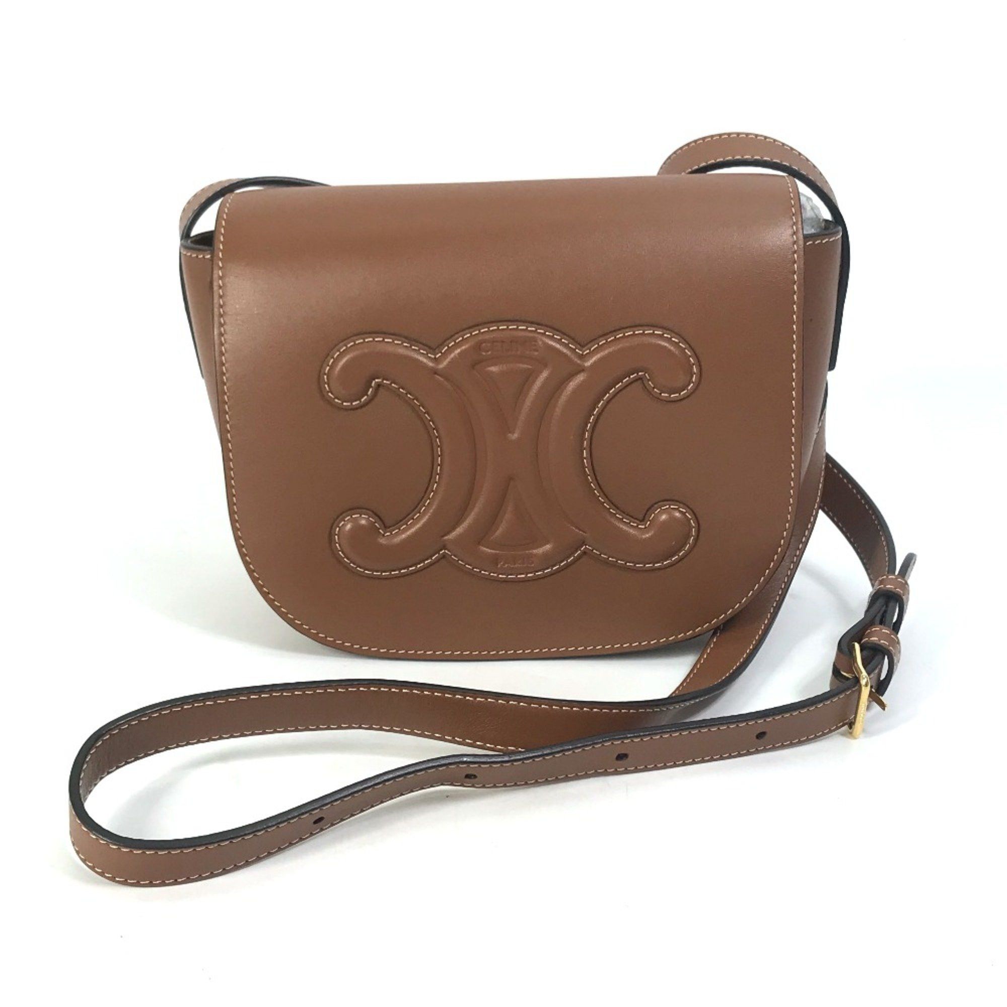 Celine CELINE 198263DU3 Crossbody Pochette Bag Shoulder Bag Tan Brown Size ONE SIZE - 1 Thumbnail