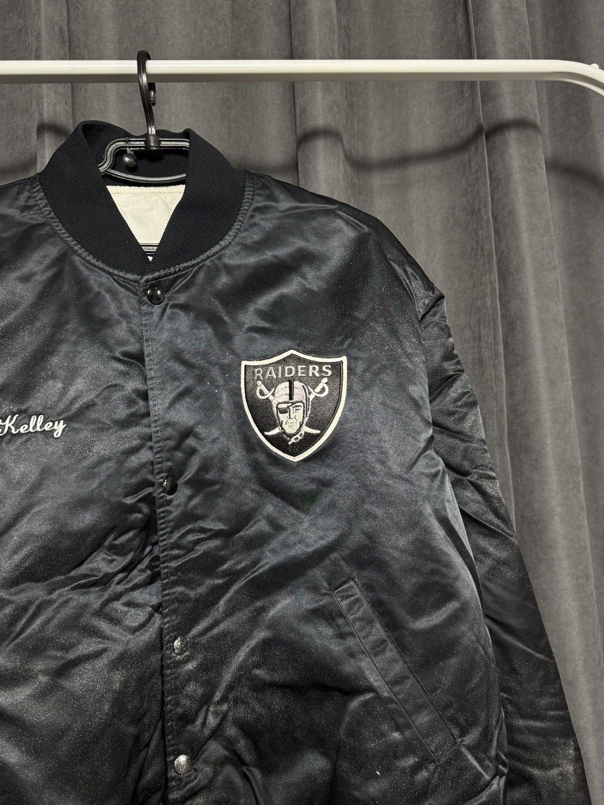 NFL × Starter × Vintage Vtg 80s NFL Oakland Raiders NWA Starter Satin Bomber Jacket Size US XL / EU 56 / 4 - 5 Thumbnail