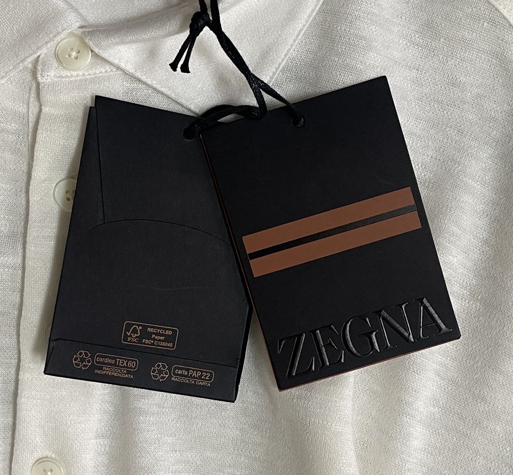 Ermenegildo Zegna $1250 NWT Ermenegildo Zegna Oasi Shirt White Linen XL/54 Size US XL / EU 56 / 4 - 3 Thumbnail