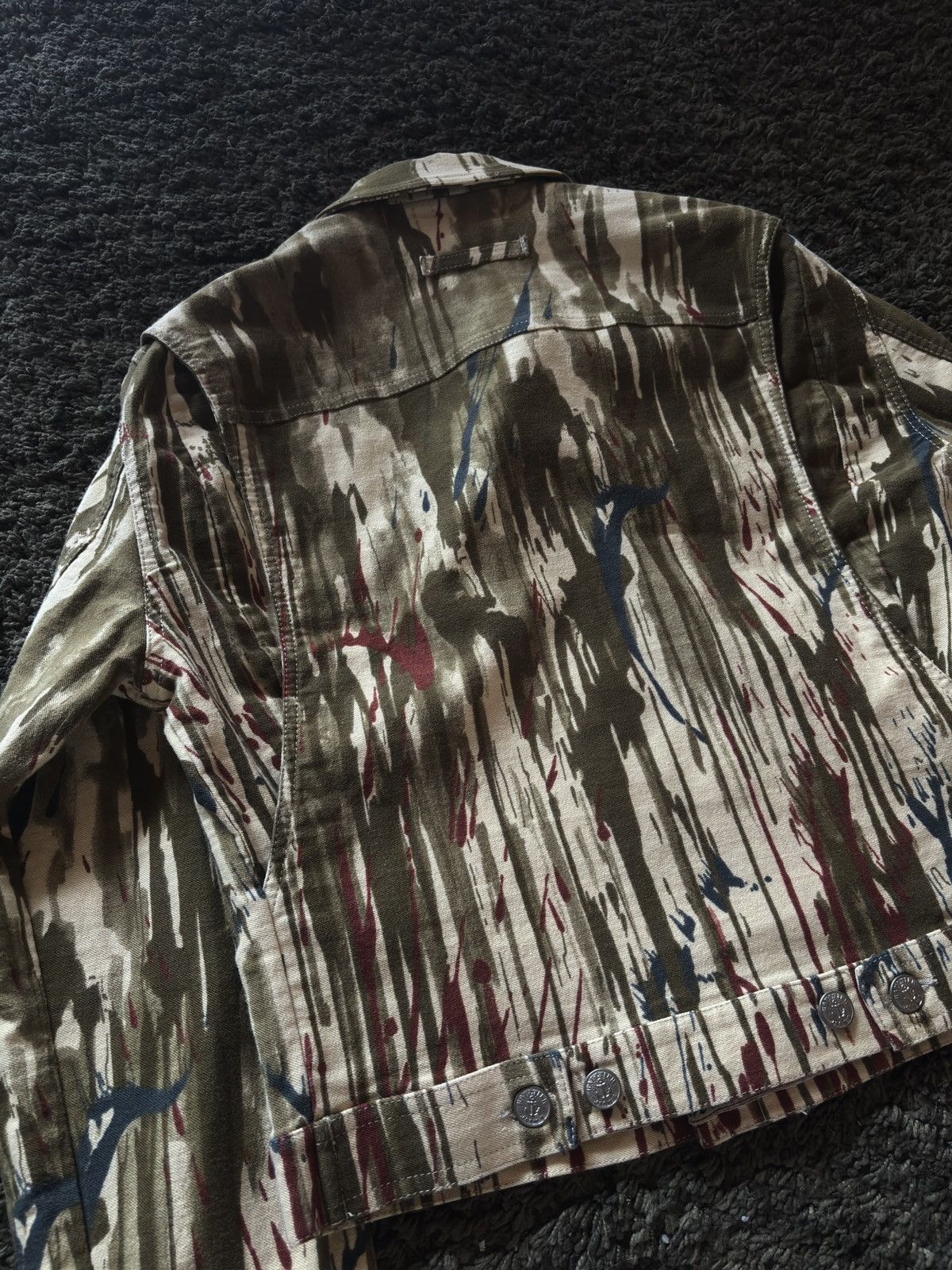 Jean Paul Gaultier FW97 Jean Paul Gaultier Blood Splatter Vomit Denim Jacket Size US XS / EU 42 / 0 - 9 Thumbnail