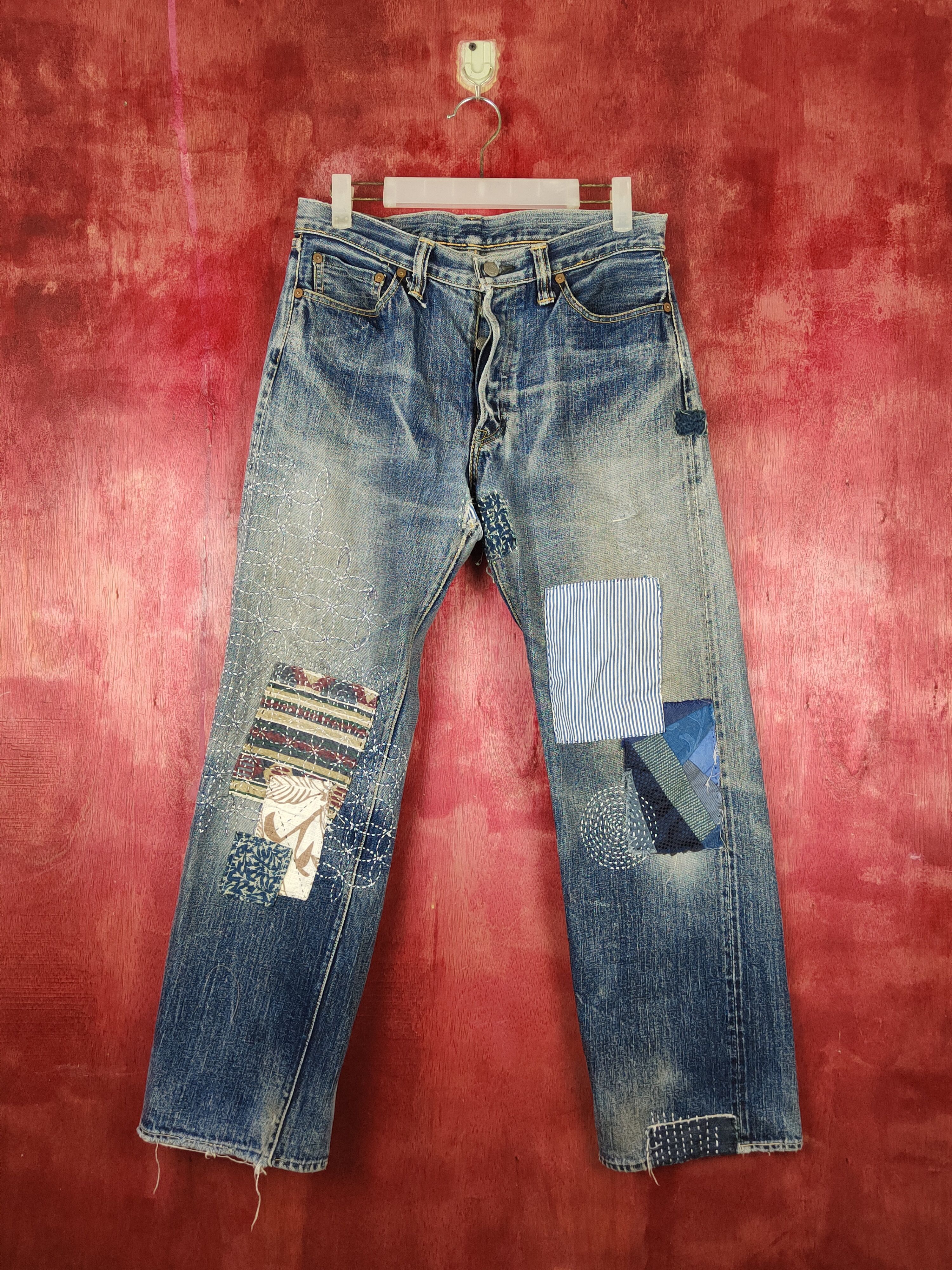 The Flat Head FlatHead C.T.F.H patchwork Selvedge sashiko denim #S1349DL Size US 32 / EU 48 - 1 Thumbnail