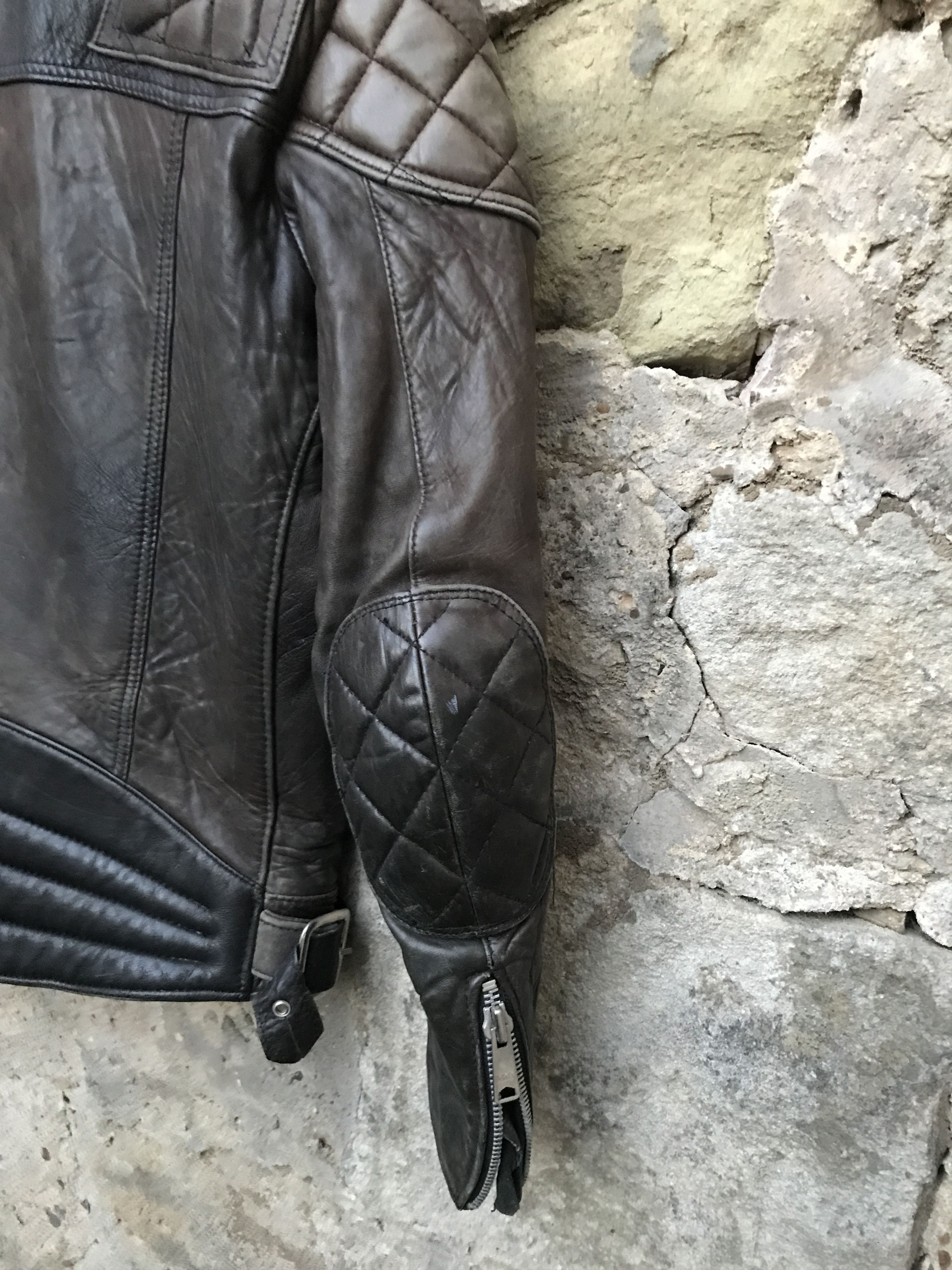 Vintage Rare Vintage 80s TT Leathers Distressed Leather Biker Jacket Size US M / EU 48-50 / 2 - 11 Thumbnail