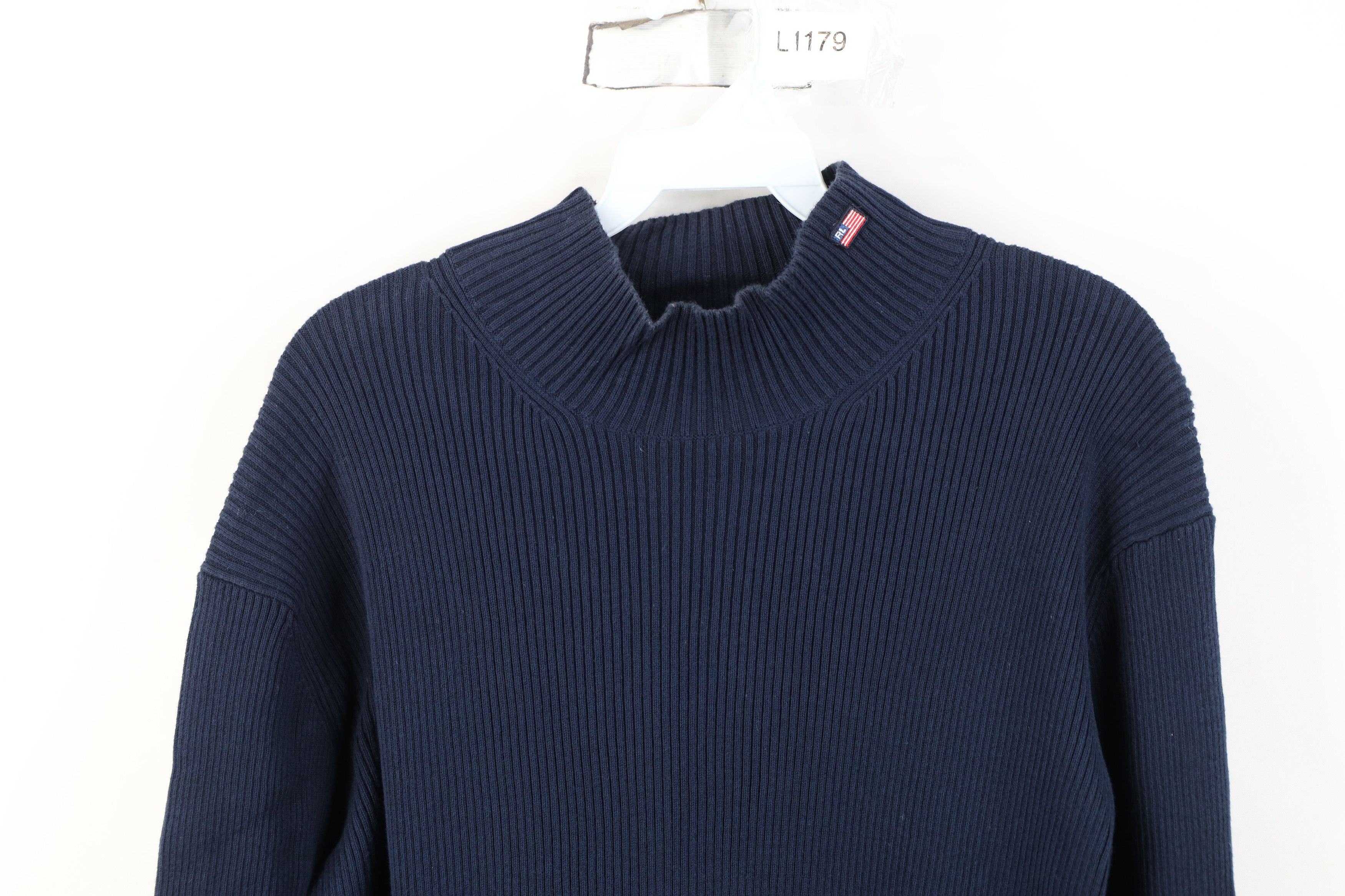 Ralph Lauren Vintage 90s Y2K Ralph Lauren Ribbed Knit Mock Neck Sweater Size L / US 10 / IT 46 - 2 Thumbnail