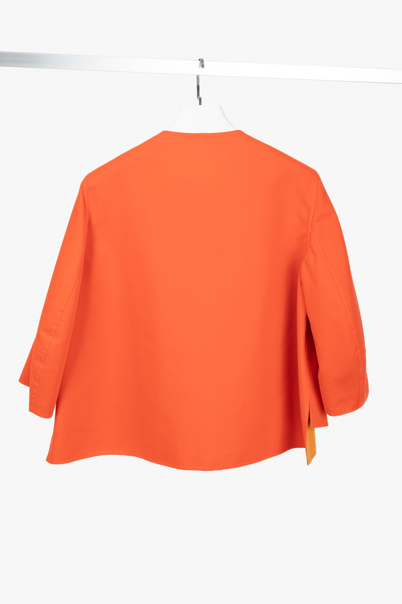 Akris Akris Reversible Firecracker Orange Cotton Trapeze Jacket Size XL / US 12-14 / IT 48-50 - 3 Thumbnail
