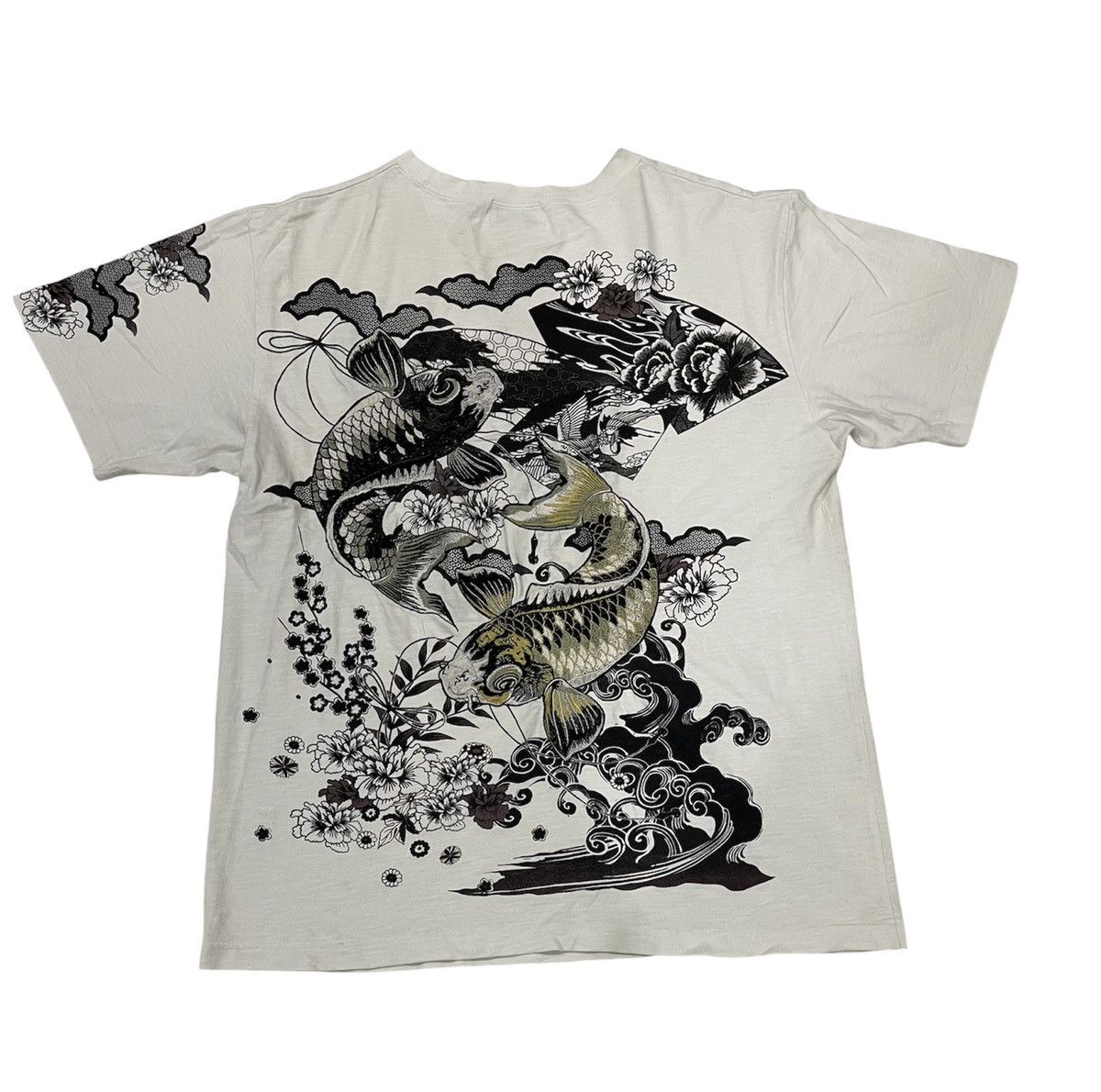 Japanese Brand Sukajan Koi Fish Tee Size US XL / EU 56 / 4 - 2 Thumbnail