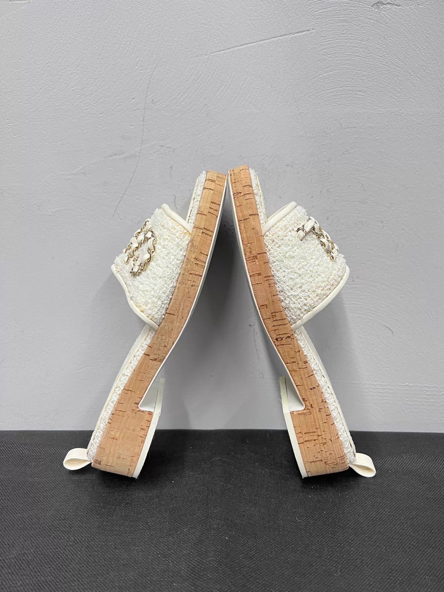 Chanel Chanel Embroidered Rubber Open-Toe Block Heel Slide 36 NWOT Size US 5.5 / IT 35.5 - 6 Thumbnail