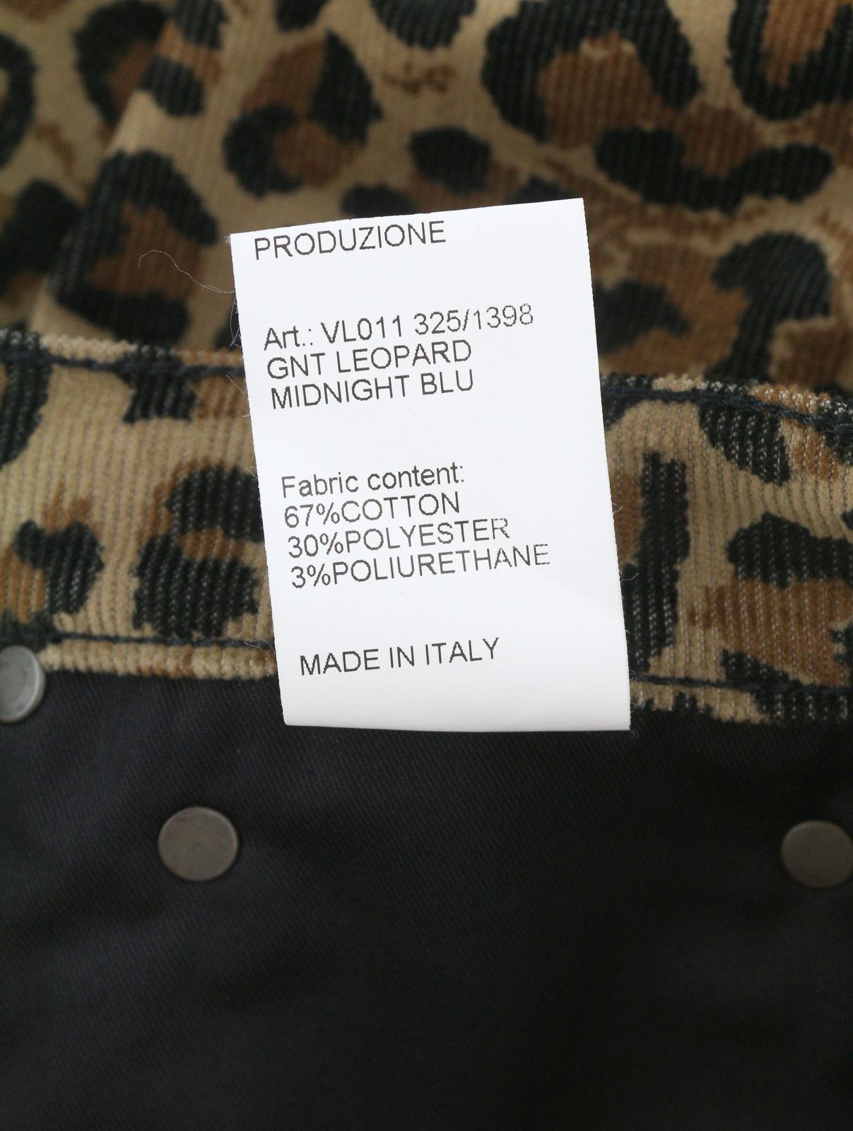 R13 HIGH RISE SKINNY W29 Midnight Leopard Corduroy 85774 Size 29" - 7 Thumbnail