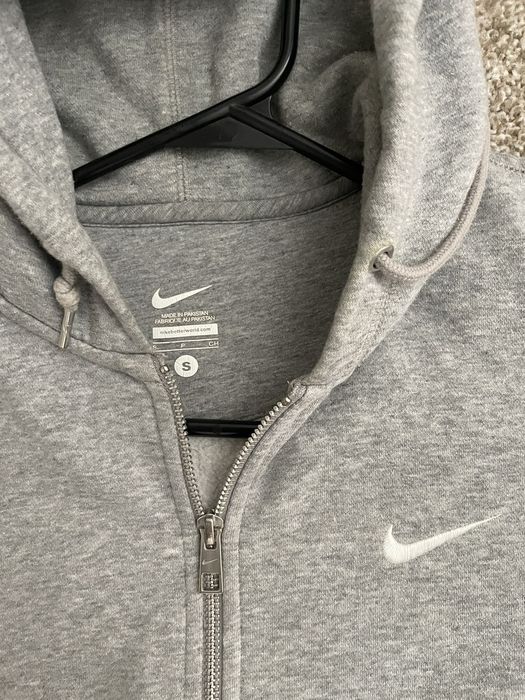 Nike Grey Nike Swoosh Zip Up Hoodie | Grailed