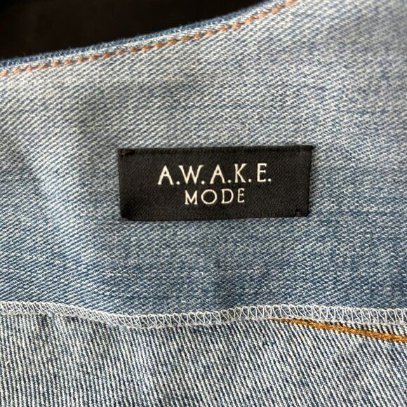 A.W.A.K.E. MODE A.W.A.K.E. MODE Upcycled Denim Off Shoulder Top Jean Jacket Size XS / US 0-2 / IT 36-38 - 13 Thumbnail