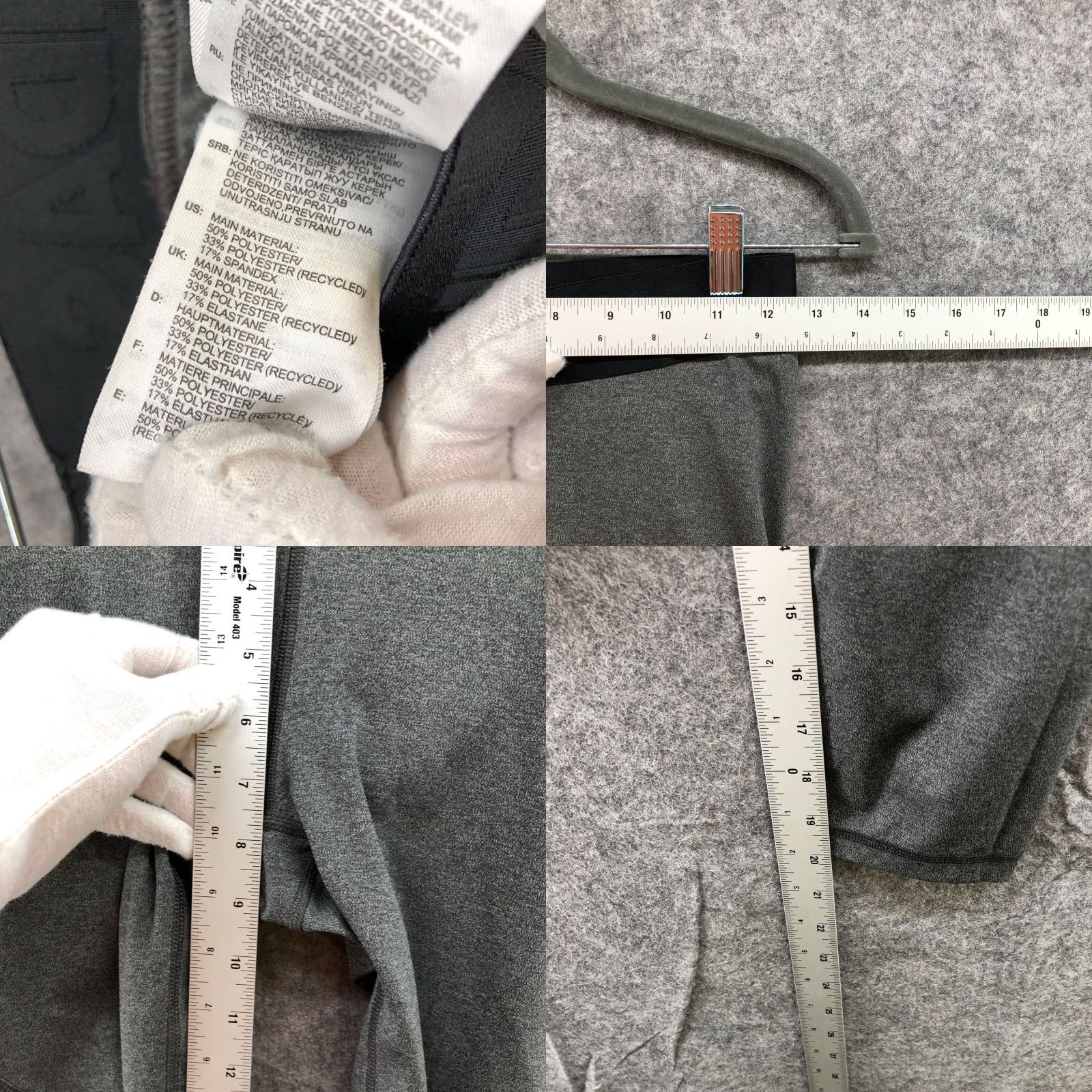 Adidas Adidas Leggings Womens S Gray Cropped 3/4 Mid Rise Active Alphaskin Yoga Gym Size 28" / US 6 / IT 42 - 8 Thumbnail