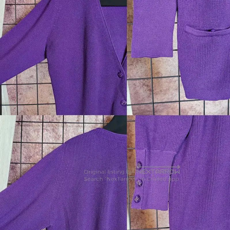 Dior Dior Purple Long Sleeve Cardigan for Women . Size L / US 10 / IT 46 - 5 Thumbnail