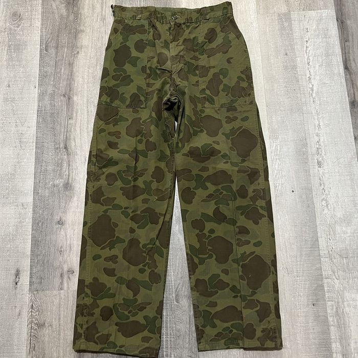 Vintage Vtg 50s 60s Canvas Camo Frog Skin Military Fatigue Pants | Grailed