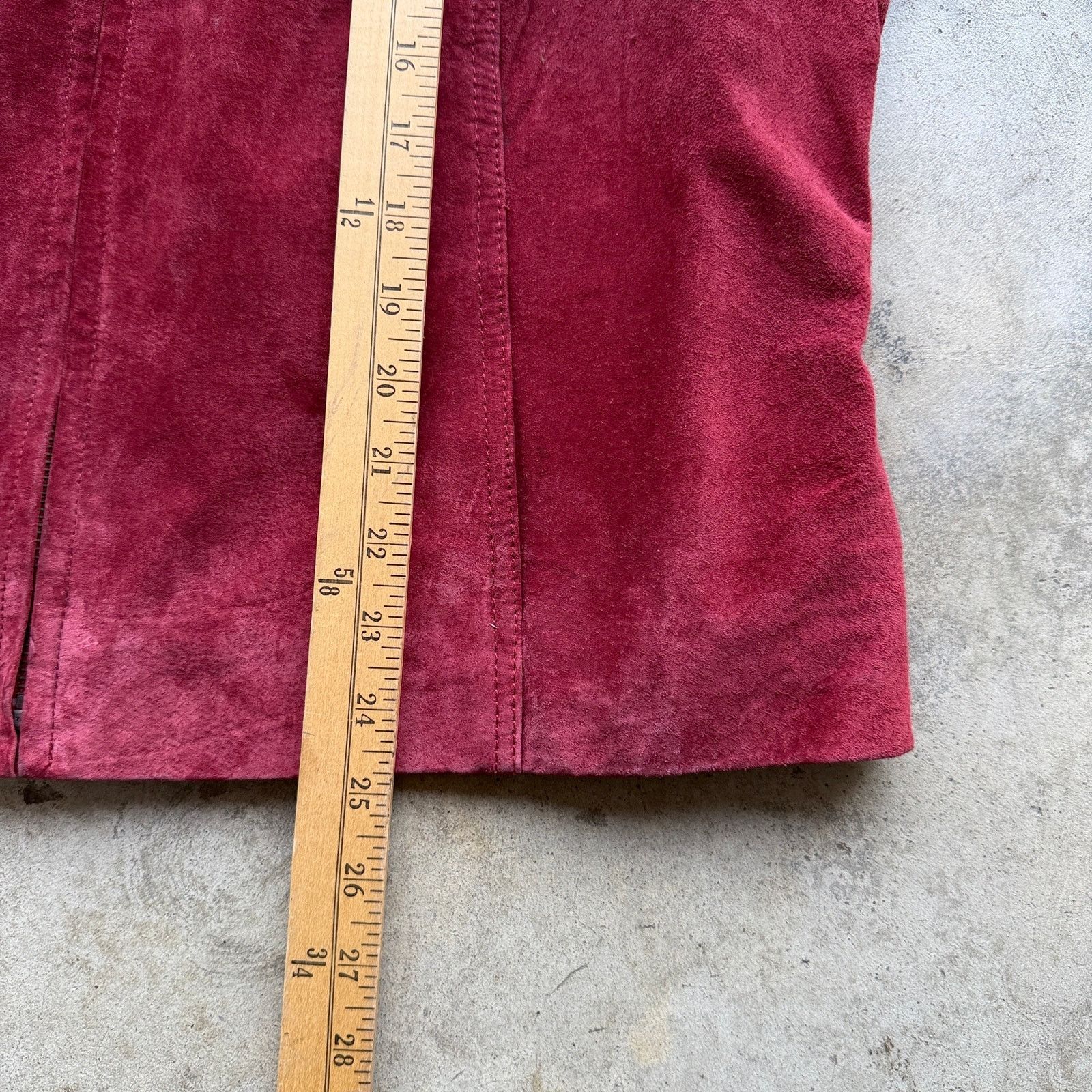 Sonoma Y2K Sonoma Suede Leather Jacket Womens XL Burgundy Moto Boho Size XL / US 12-14 / IT 48-50 - 7 Thumbnail