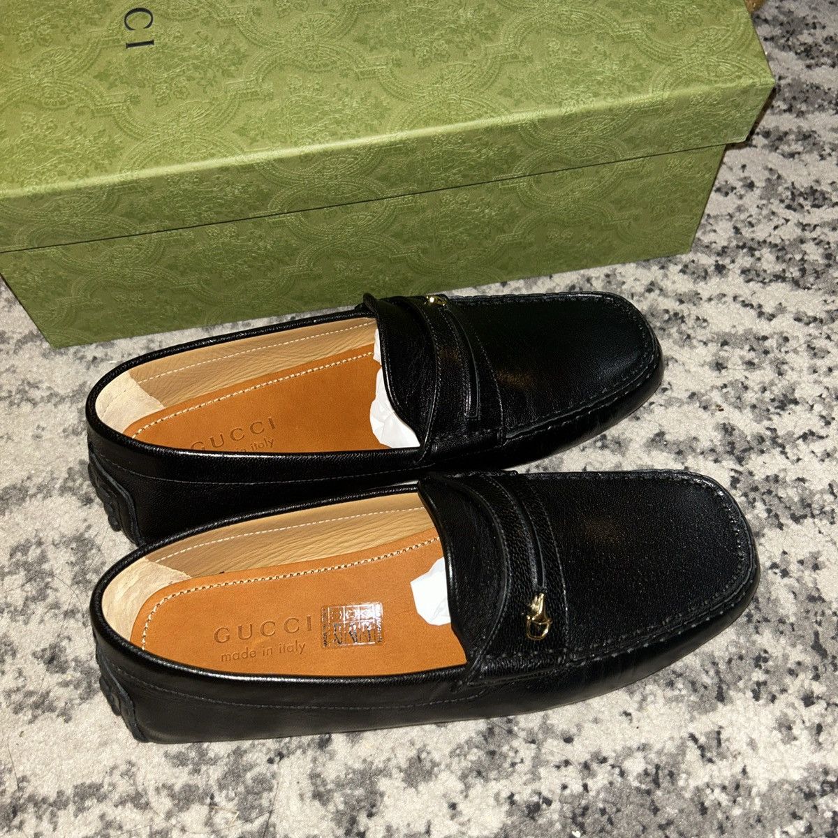 Gucci Gucci Men Gommino Driver Loafers with Half Horsebit Black Size US 7 / EU 40 - 6 Thumbnail