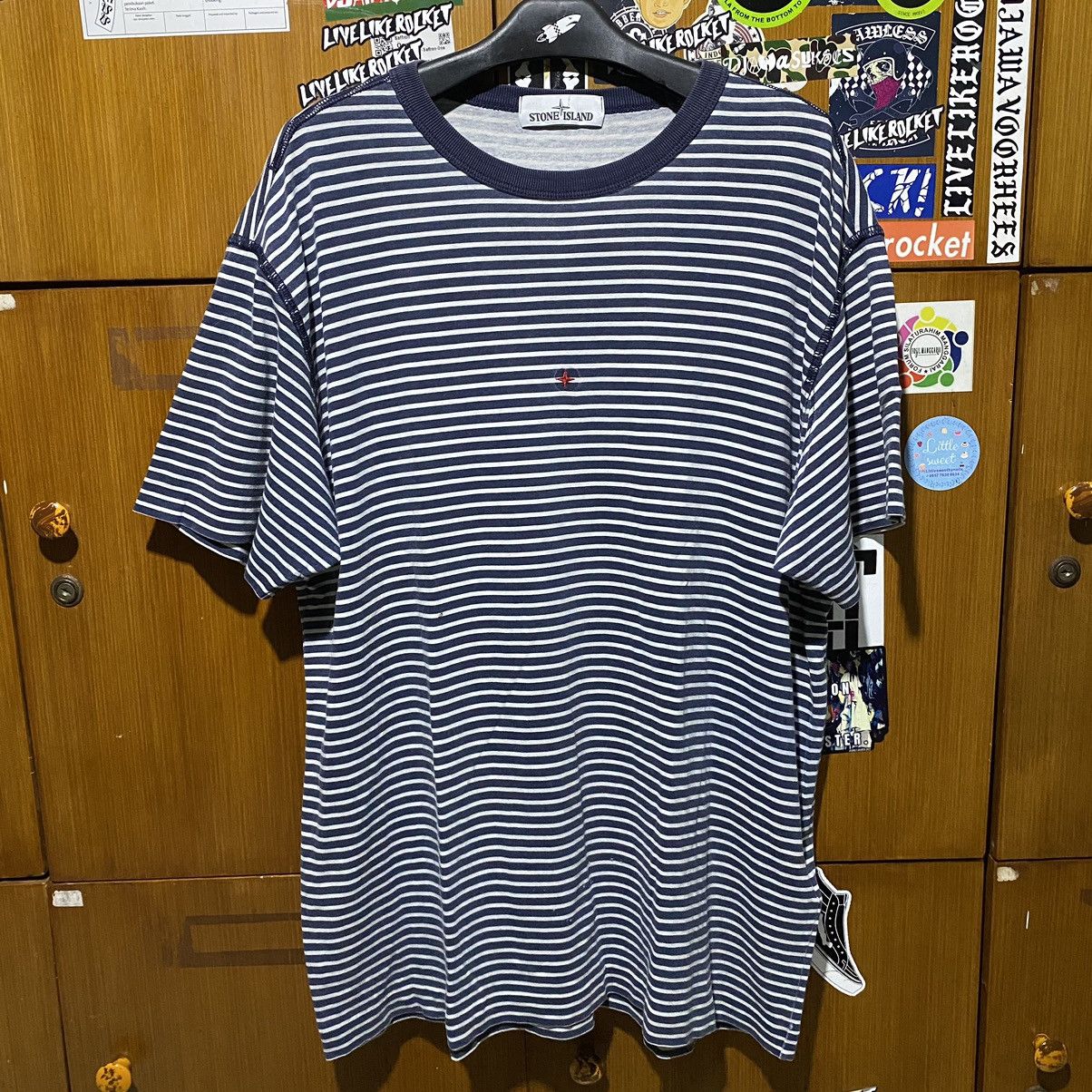 Stone island marina t shirt striped on sale