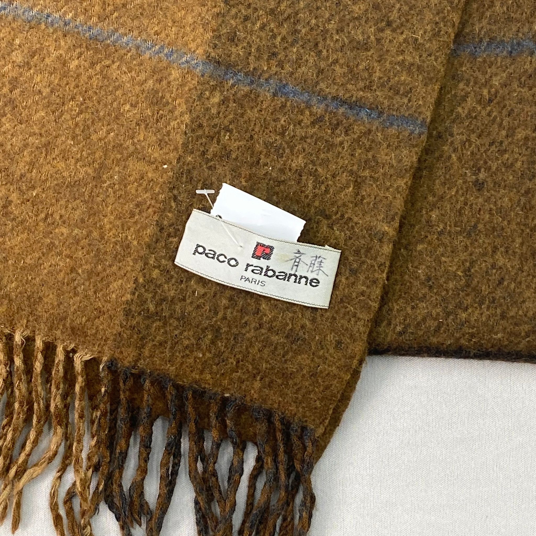 Japanese Brand Vintage Paco Rabanne Scarf Muffler Wool Winter Scarves Size ONE SIZE - 4 Thumbnail