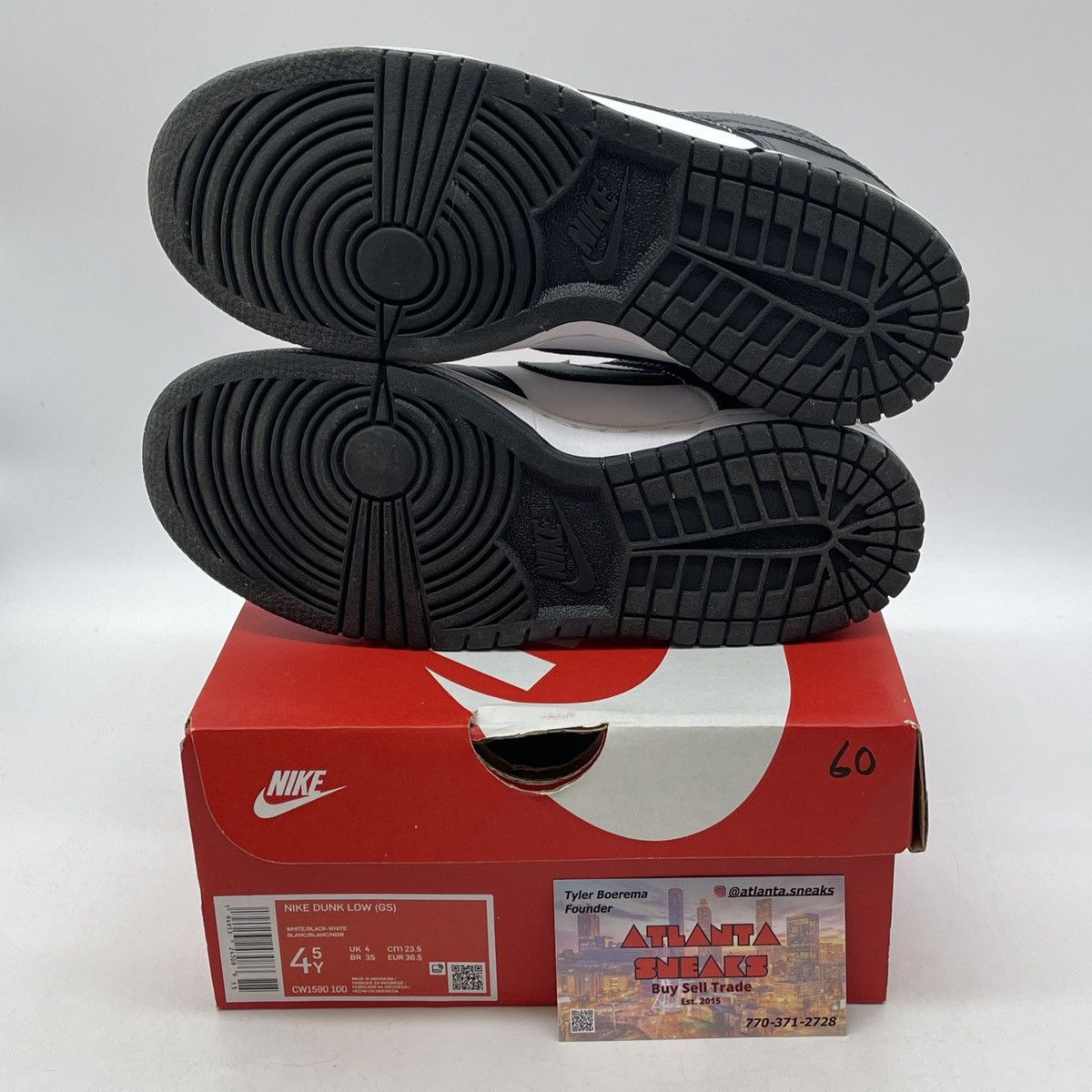 Nike Dunk low black white Size US 4.5 / IT 34.5 - 7 Thumbnail