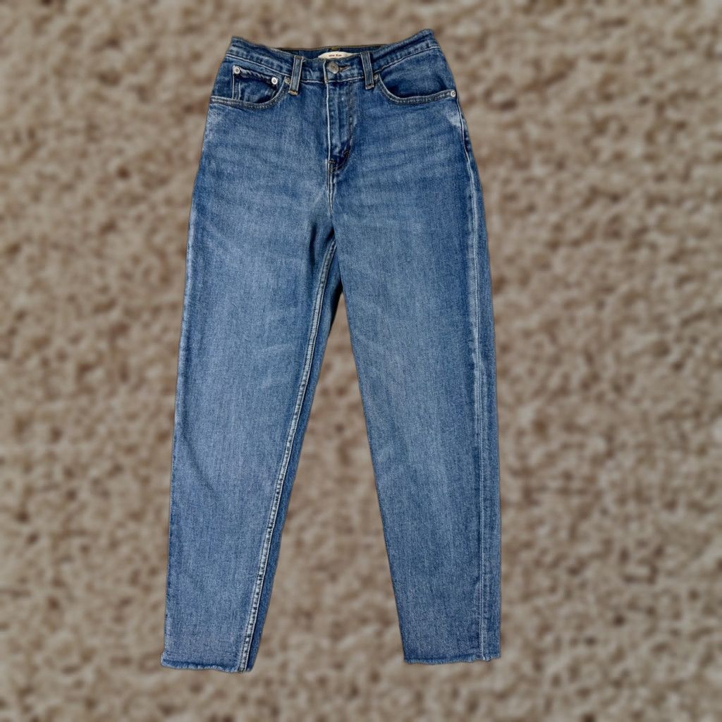 VINTAGE Levi's Jeans Woman 24 Blue Denim Big E Mom Jean Tapered Zip Fly 22x24