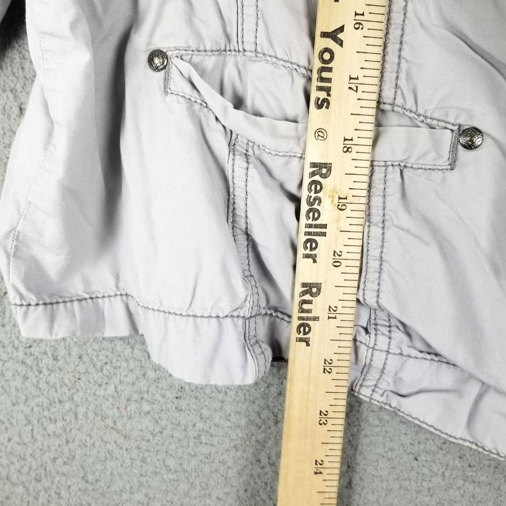 Vintage Lane Bryant Bomber Jacket Woman Plus 22 Cotton Canvas Embroidered Zip Distress Beaded Size 3XL / US 20-22 - 4 Thumbnail
