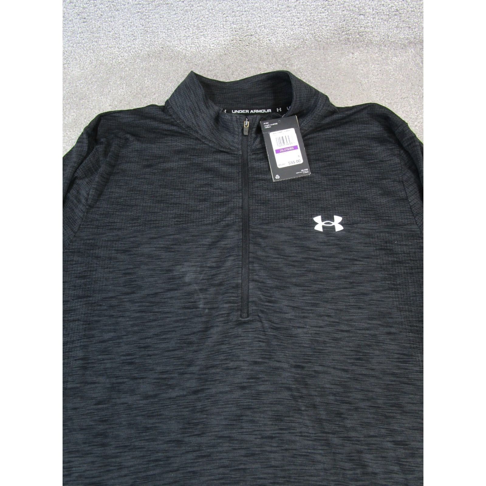 Under Armour Under Armour Sweater Mens XL Black Zip Mock Neck Sweatshirt Pullover Sports Golf Gym Running Mens 2XL Black Size US XXL / EU 58 / 5 - 2 Thumbnail