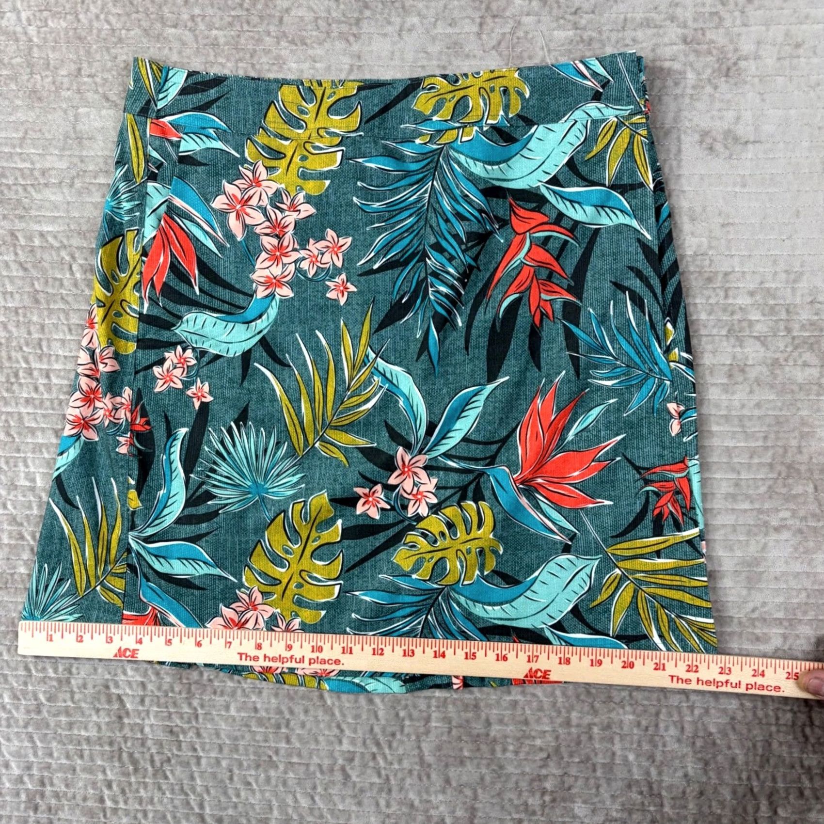 Altea RipSkirt Hawaii Teal Tropical Floral Monstera Leaf Wrap Mini Skirt M Size Size 32" / US 10 / IT 46 - 5 Thumbnail
