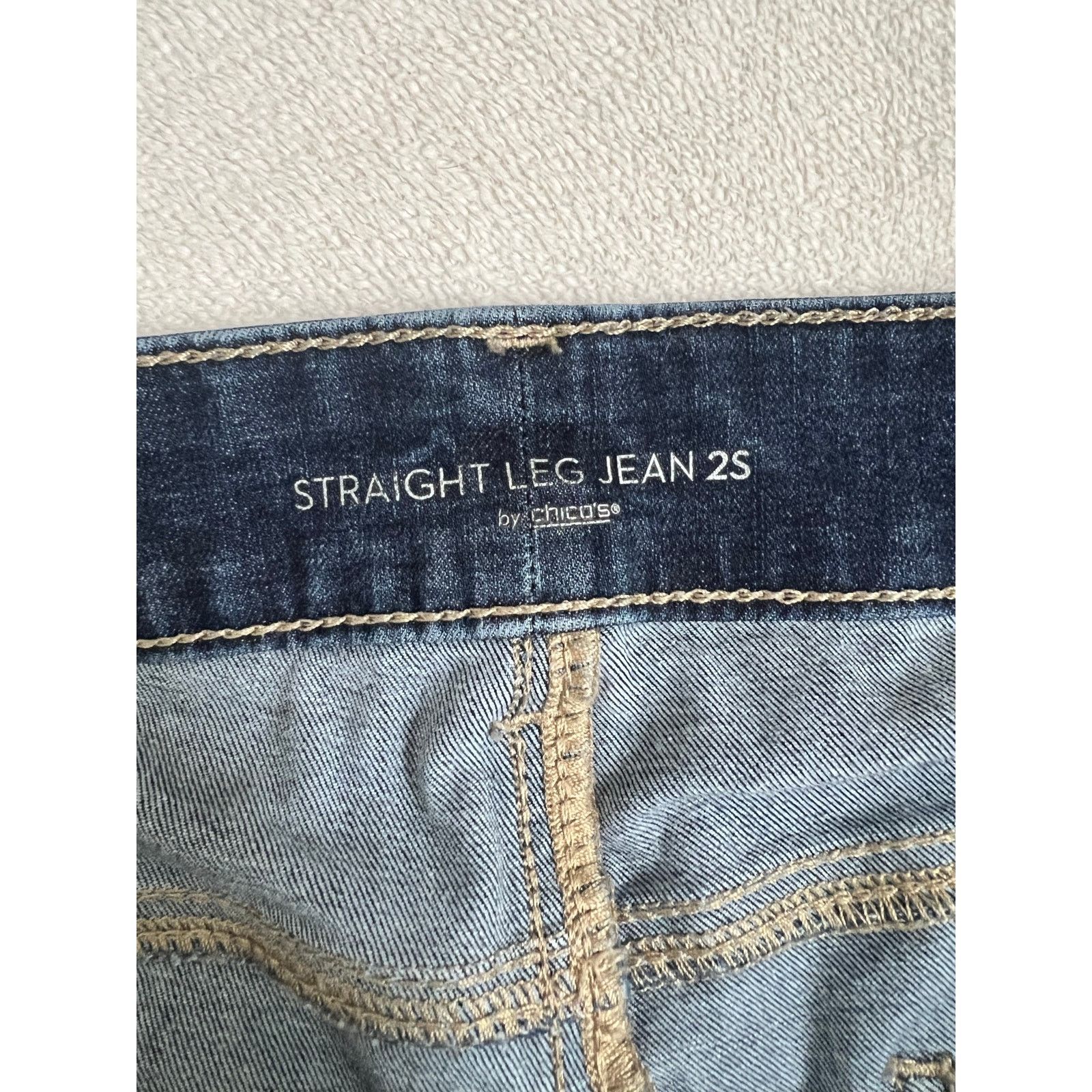 Chicos Chico’s Straight Leg Mid-Rise Jeans 2 Short (US Size 12) Size 34" / US 12 / IT 48 - 4 Thumbnail