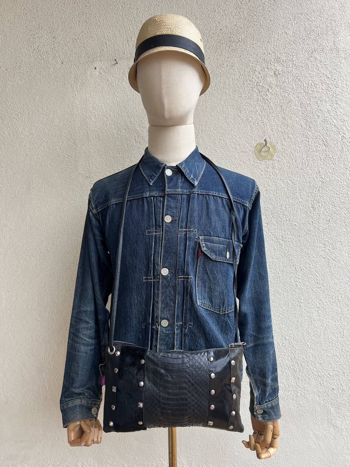 Leather Vintage FEL Japan Patchwork Patina Leather Bag Sling Size ONE SIZE - 5 Thumbnail