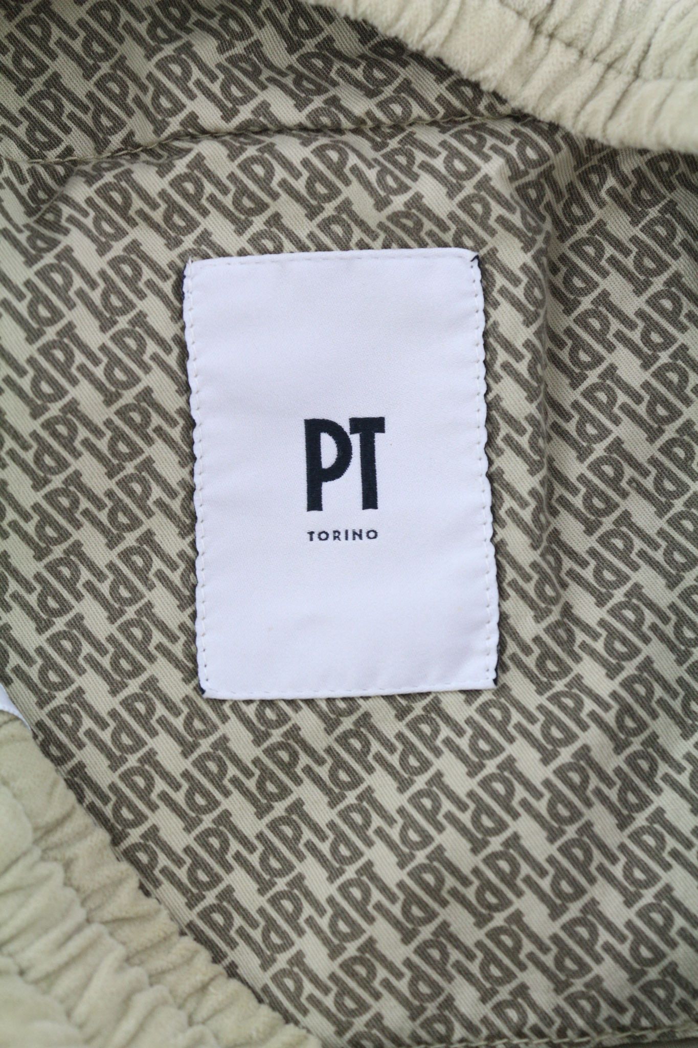 PT Torino SOFT FIT 50 Beige Velour Elastic Drawstring Cargo 82532 Size US 34 / EU 50 - 7 Thumbnail