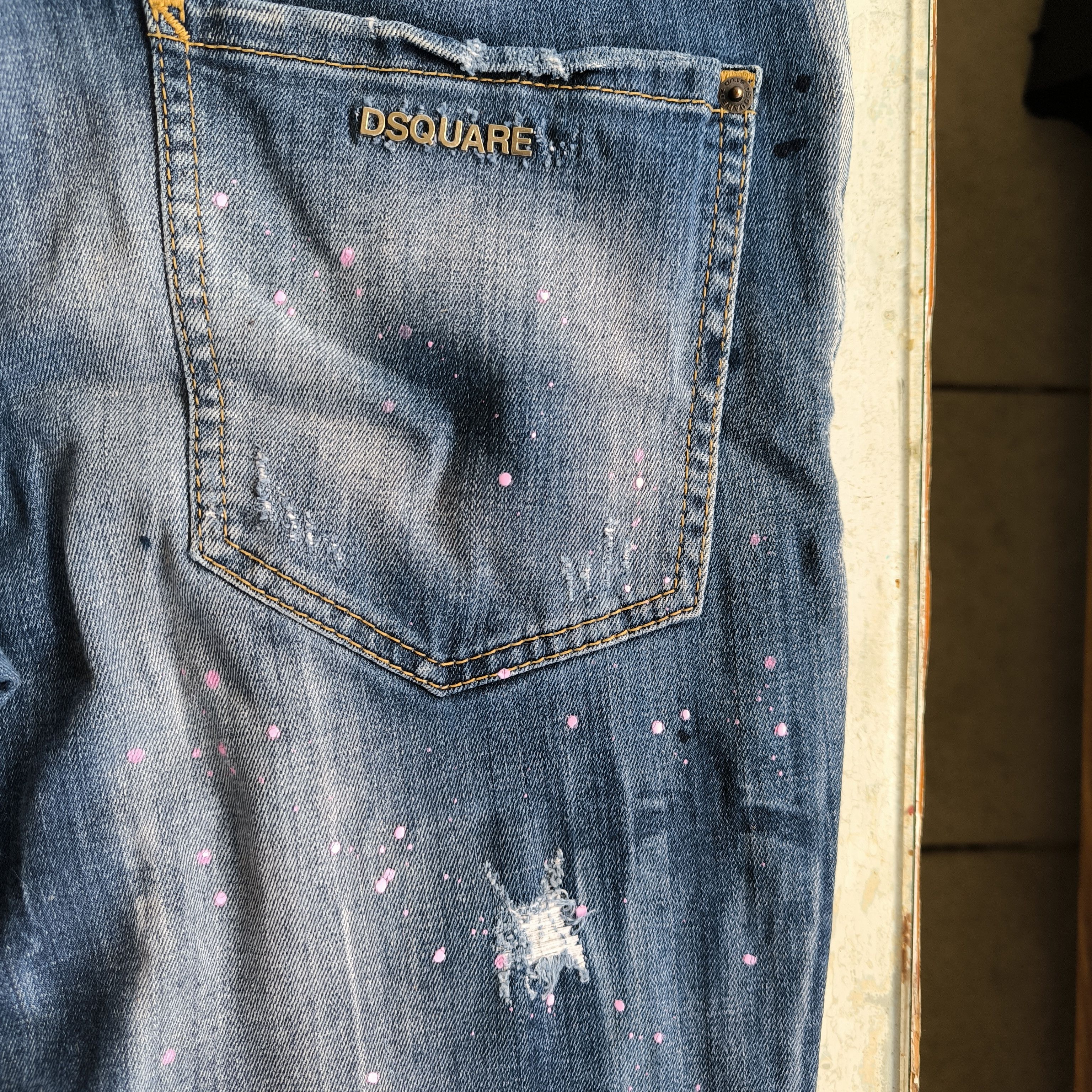 Dsquared2 DSQUARED2 Clement Fit Pink Paint Splatter Distressed Jeans Size US 36 / EU 52 - 11 Thumbnail