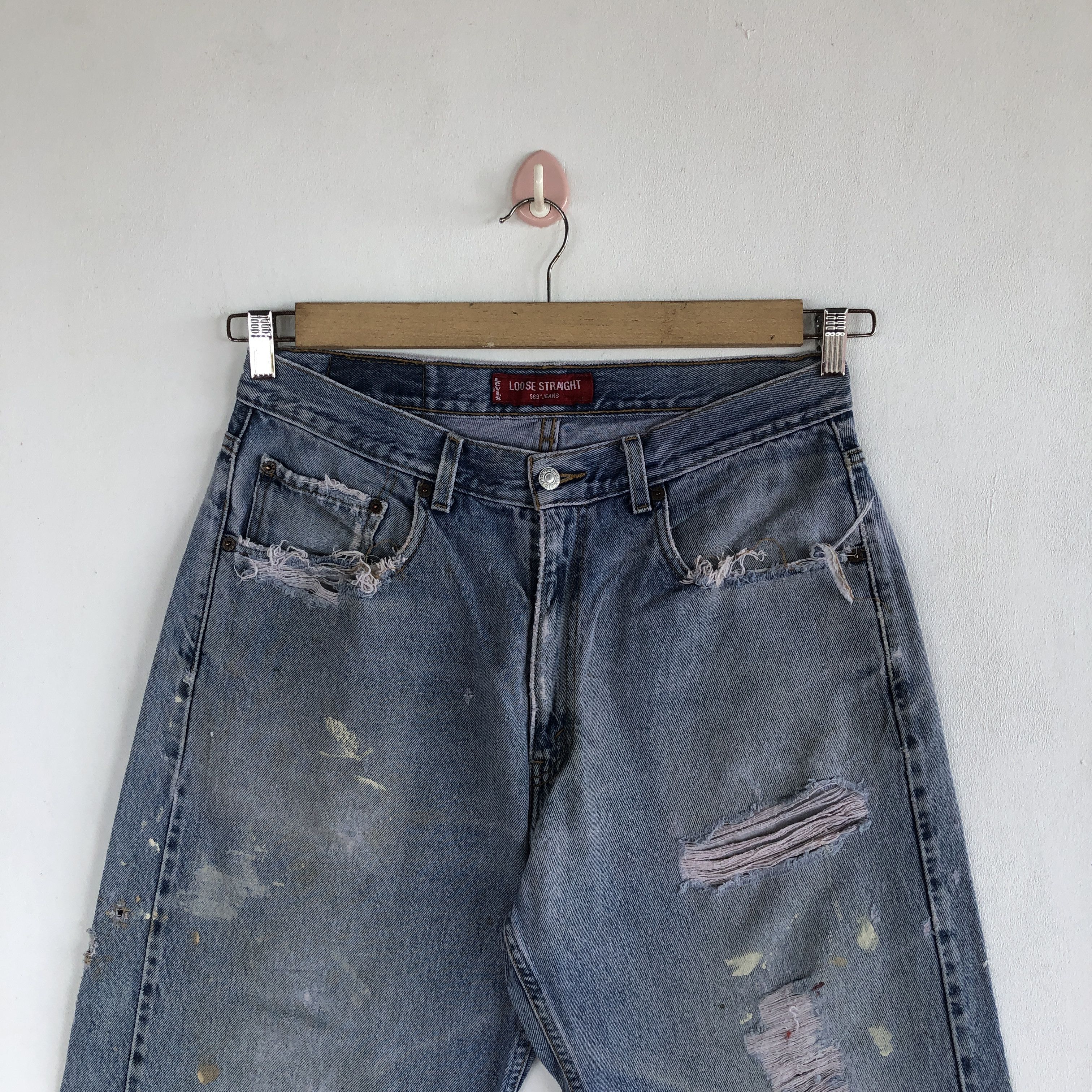 Levi's Vintage Levis Distressed Baggy Jeans Levi's 569 Faded Denim Size US 30 / EU 46 - 5 Thumbnail