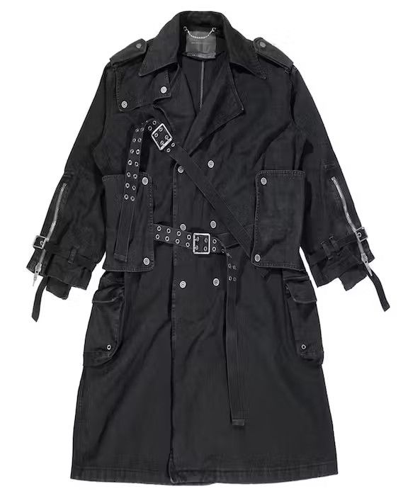 image of Shine Luxury "gomb" Racer Kombat Trench Coat in Black, Men's (Size 2XS)