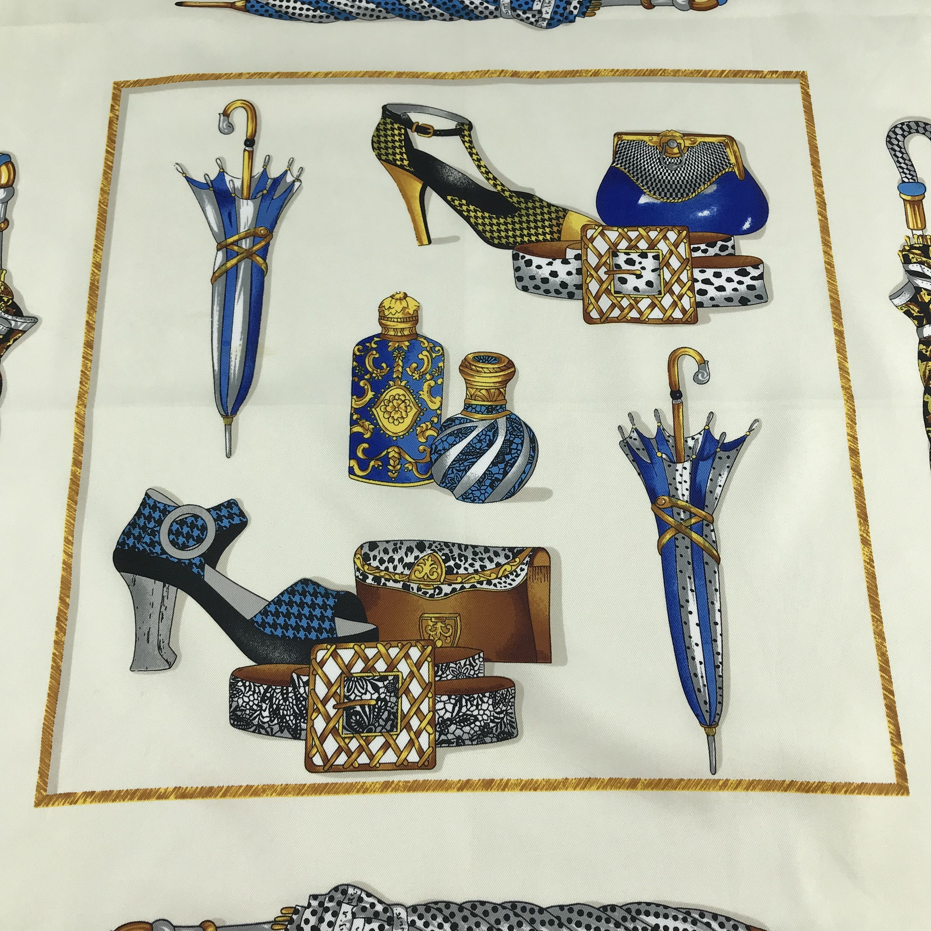Vintage Luxury Design Hand Rolled Silk Scarf M186 Size ONE SIZE - 3 Thumbnail