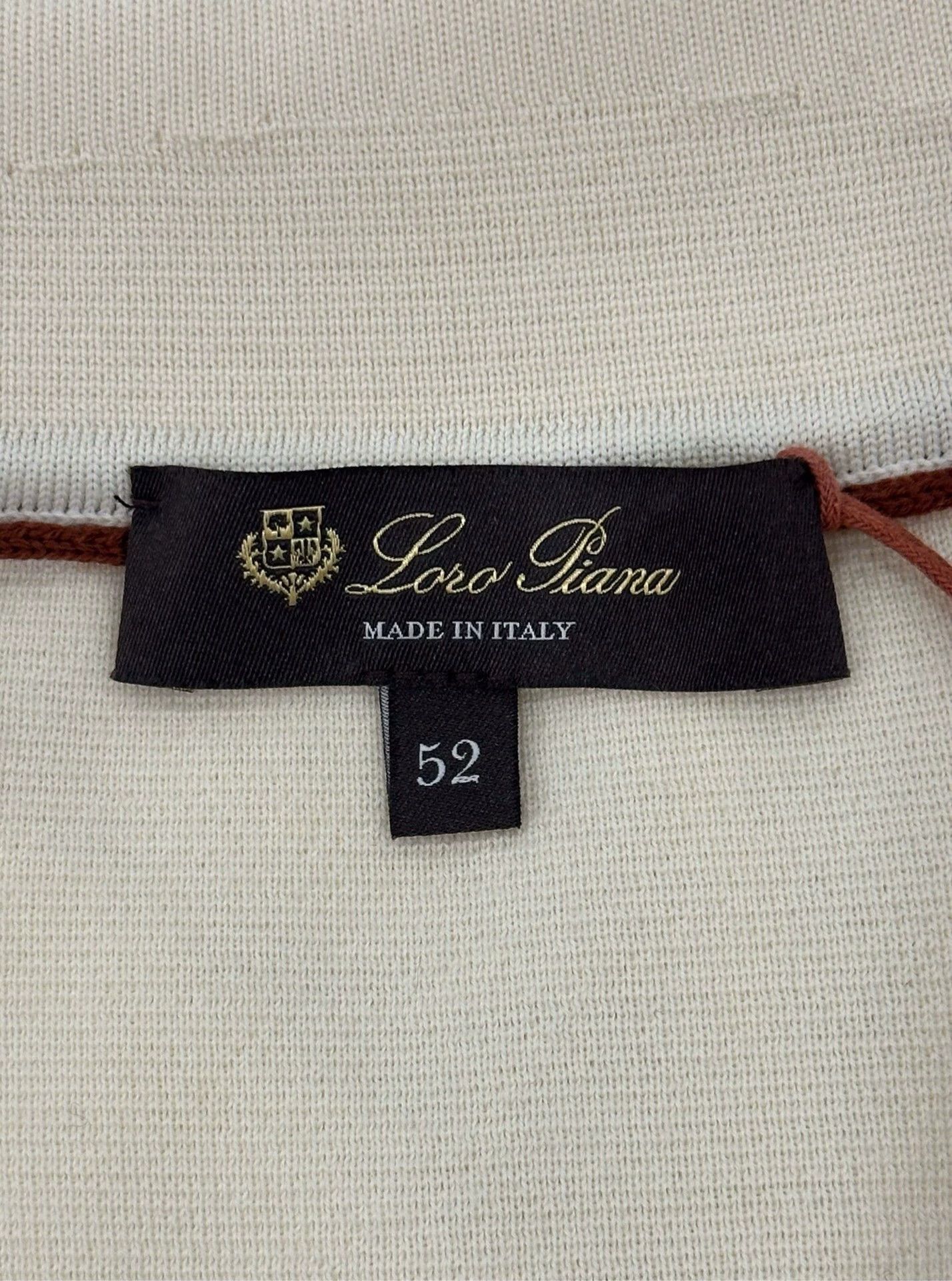 Loro Piana Loro Piana Men's Ivory Wool Polo-Neck Knit Sweater 52 Size US L / EU 52-54 / 3 - 4 Thumbnail