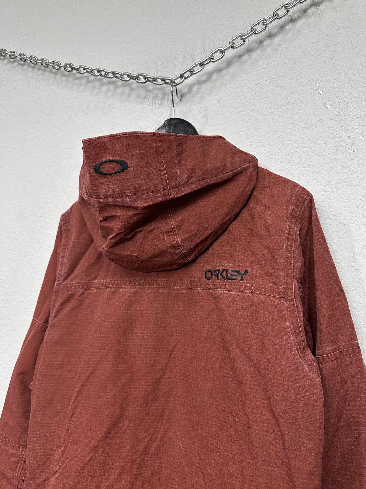 Vintage Oakley Denim Cargo Jacket Multi Pocket Rare Plate