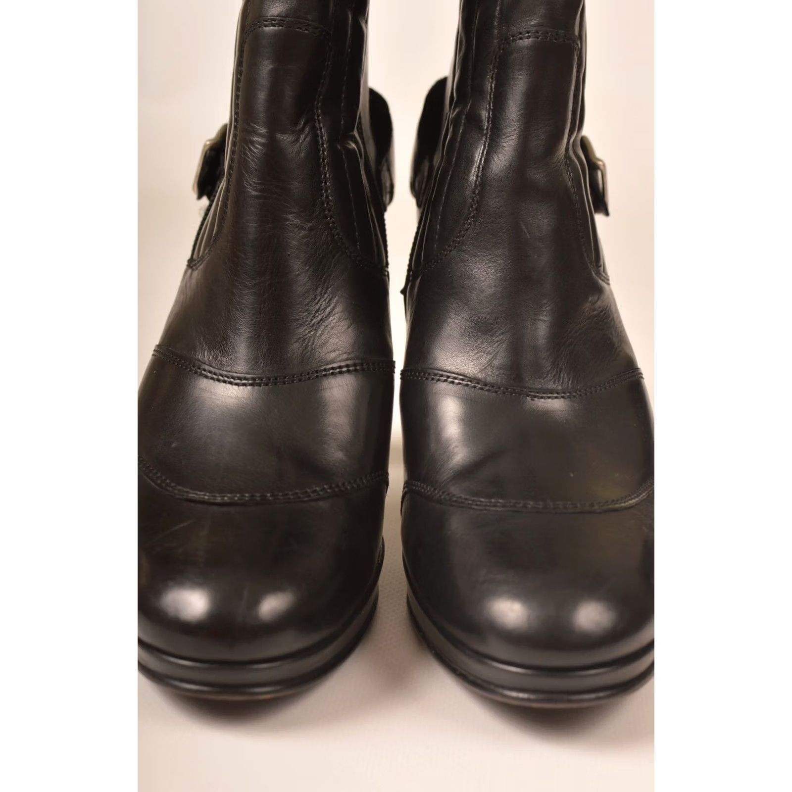 Belstaff Belstaff Black Leather Ankle Boots Heels Made in Italy Size 39 Women Bootie Size US 9 / IT 39 - 2 Thumbnail