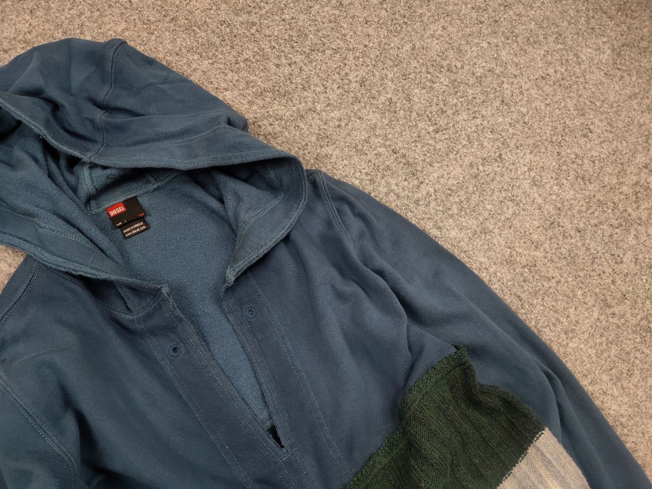 Diesel × Vintage Vintage Diesel Y2K style combination hoodie Long sleeve Size L / US 10 / IT 46 - 8 Thumbnail