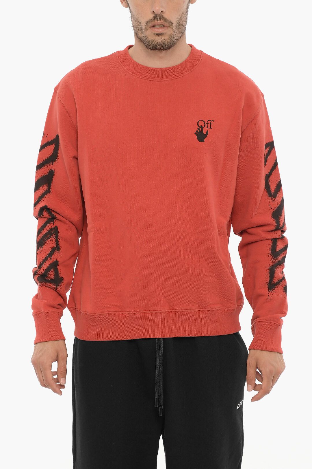 Red off white crewneck deals