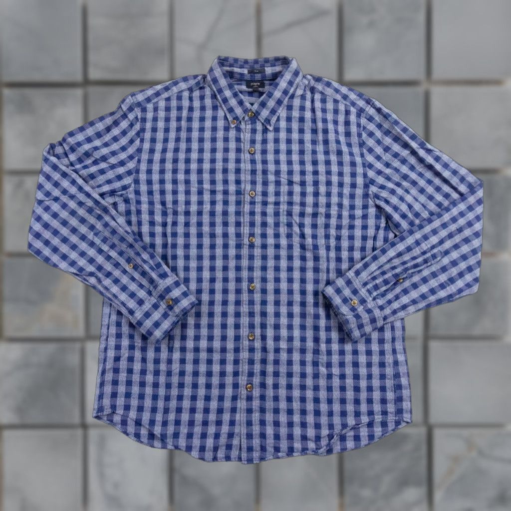 J.Crew VINTAGE J.CREW Men's Shirt Long Sleeve Button Up Plaid Cotton Fall Spring Summer Winter XL Blue Preppy Size US XL / EU 56 / 4 - 1 Thumbnail