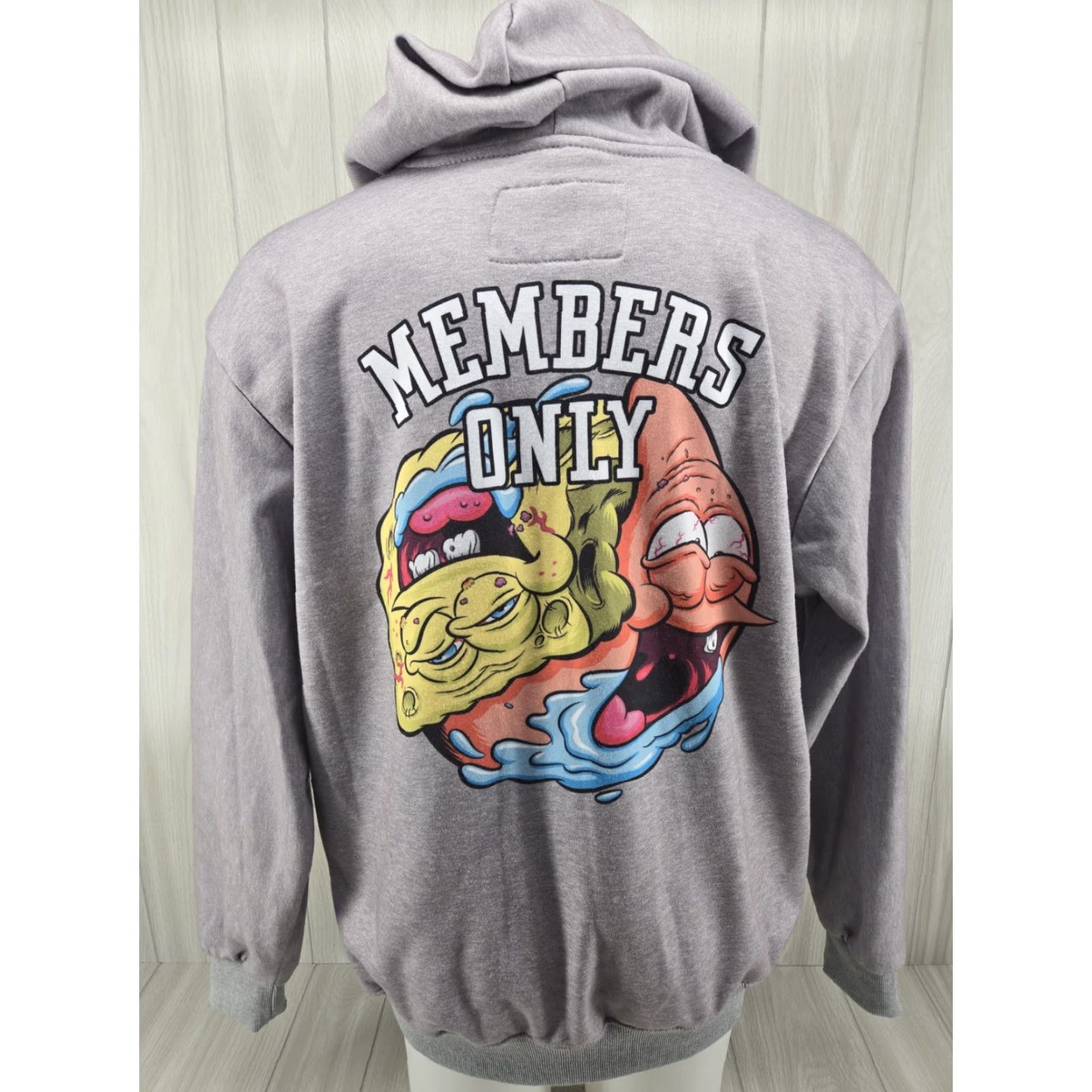 Members Only Members Only x Nickelodeon Hoodie Men Large Spongebob Patrick Squidward Gray Pullover Hooded Graphic Print Pockets Mens Size US L / EU 52-54 / 3 - 2 Thumbnail