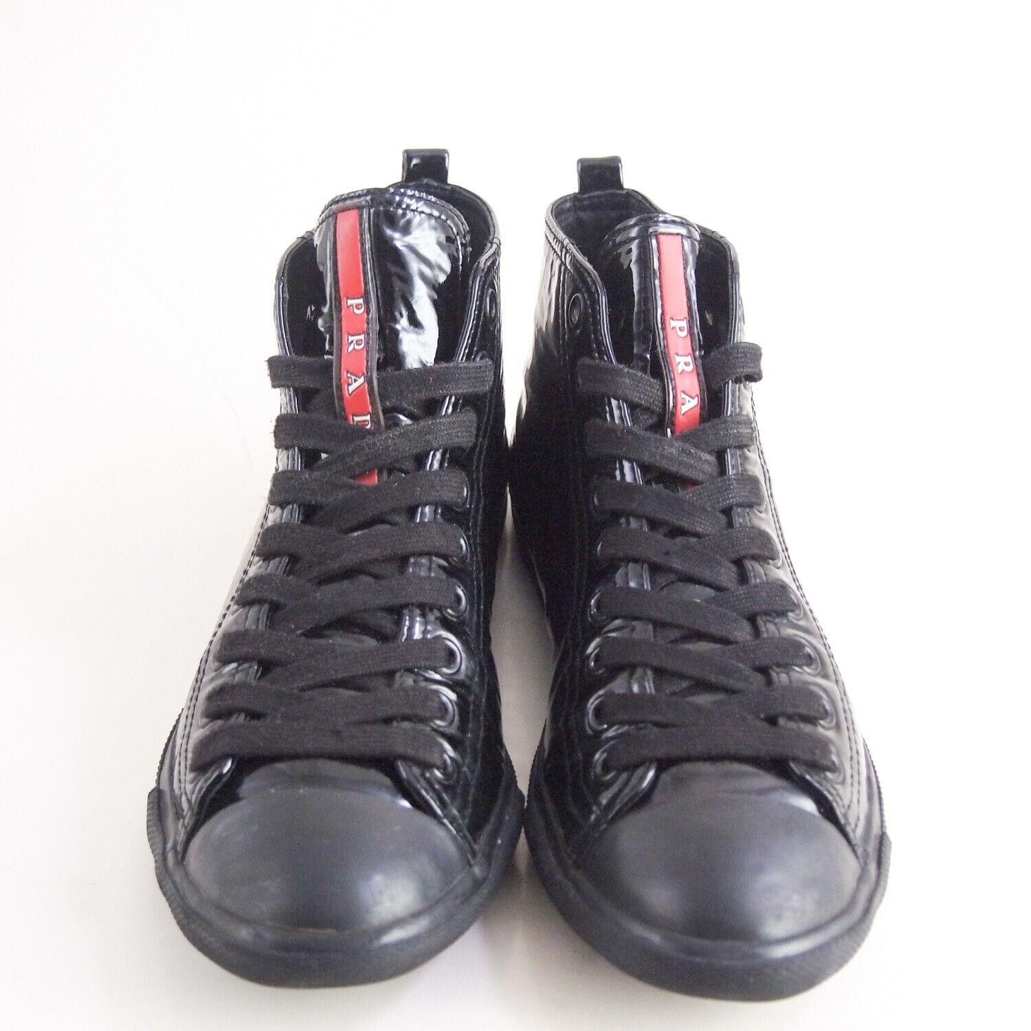 Prada Prada High Top Sneakers 3T4998 Black Womens EU 38 US 8 Size US 8 / IT 38 - 3 Thumbnail