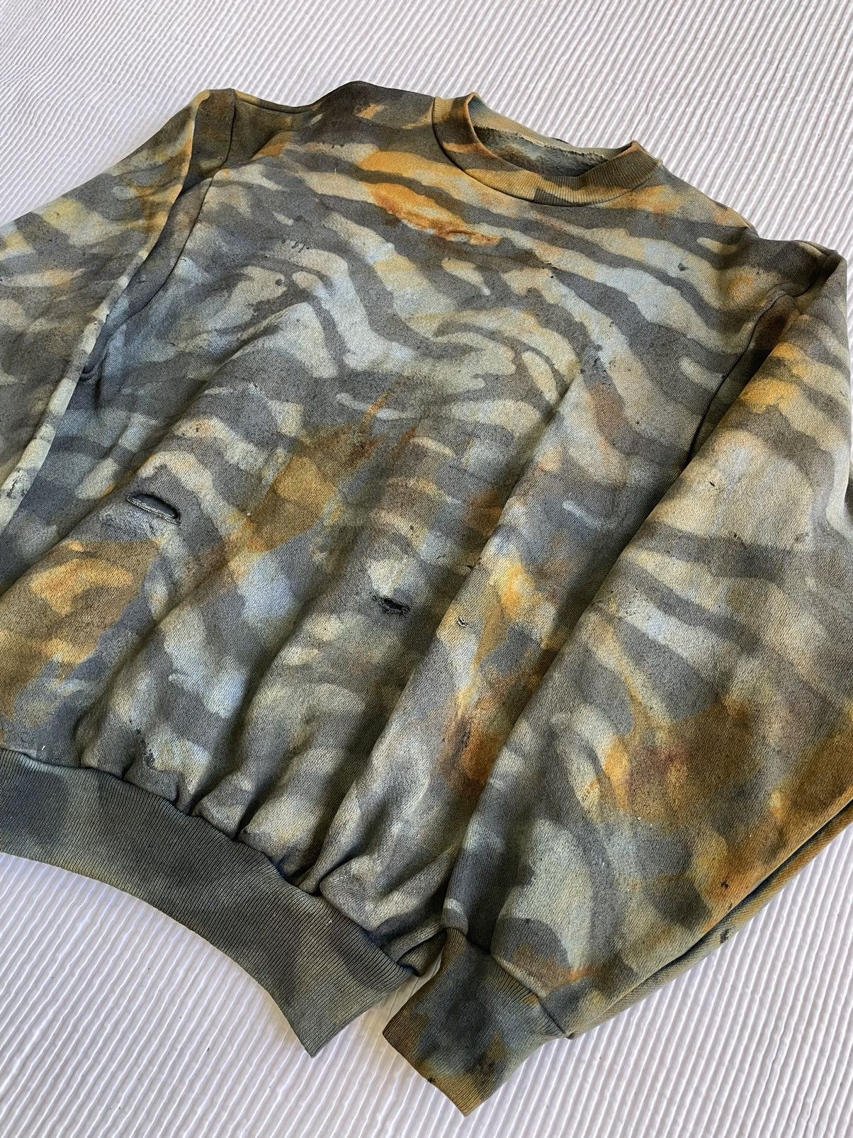 Handmade Rust Indigo Tiger Hand Camo Crewneck Size US L / EU 52-54 / 3 - 2 Thumbnail