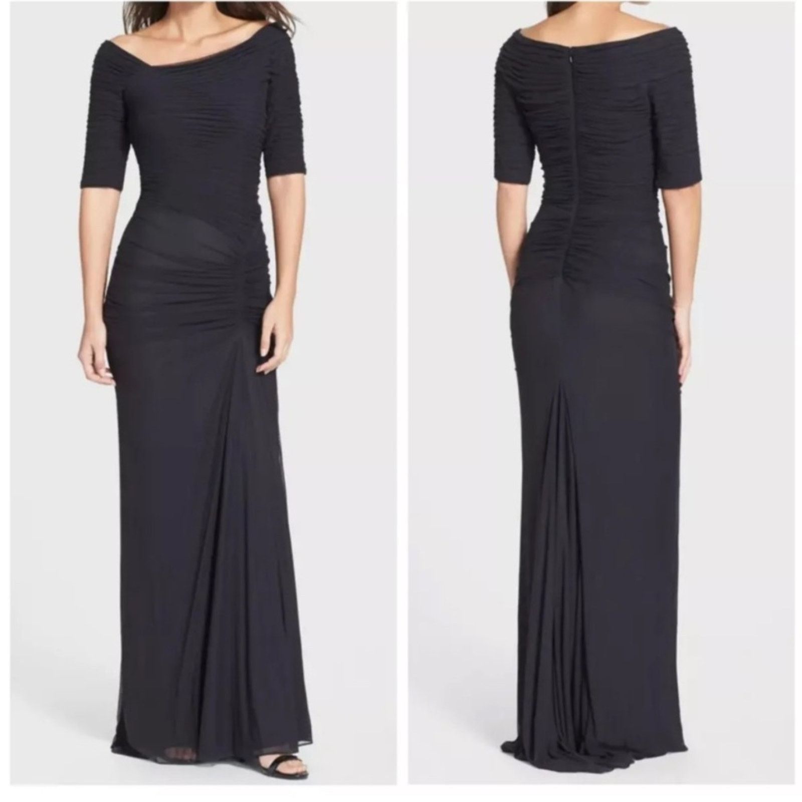 Sale Tadashi Shoji • Draped Mesh Gown