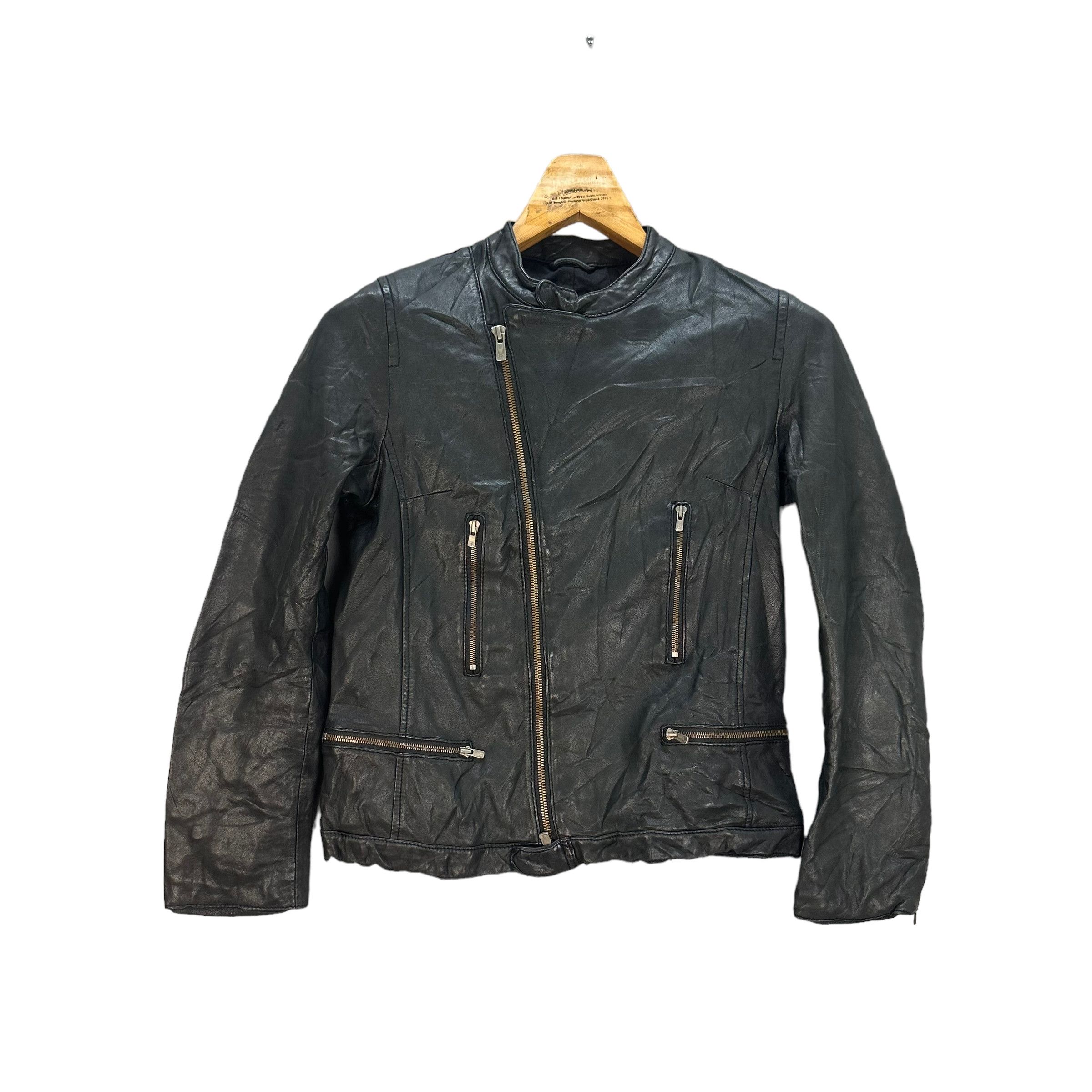 BARK TANNAGE SHEEP SKIN ASYMMETRICAL JACKET #8297-002