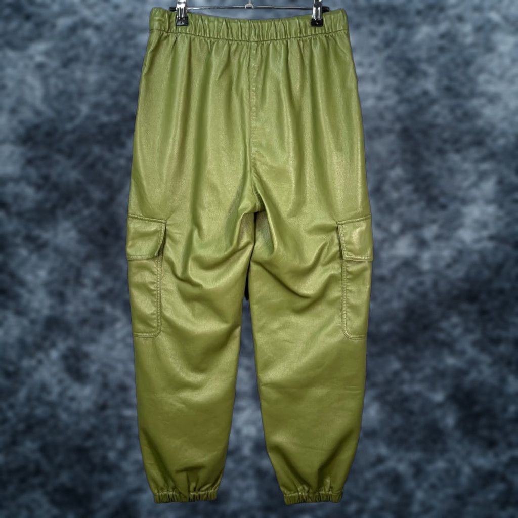 Vintage Wilfred Cargo Joggers Womens Medium Green Faux Leather Polyester Polyurethane Tapered 28in Inseam High Rise Slim Casual Pants Mens Womens Girls Size 32" / US 10 / IT 46 - 1 Thumbnail