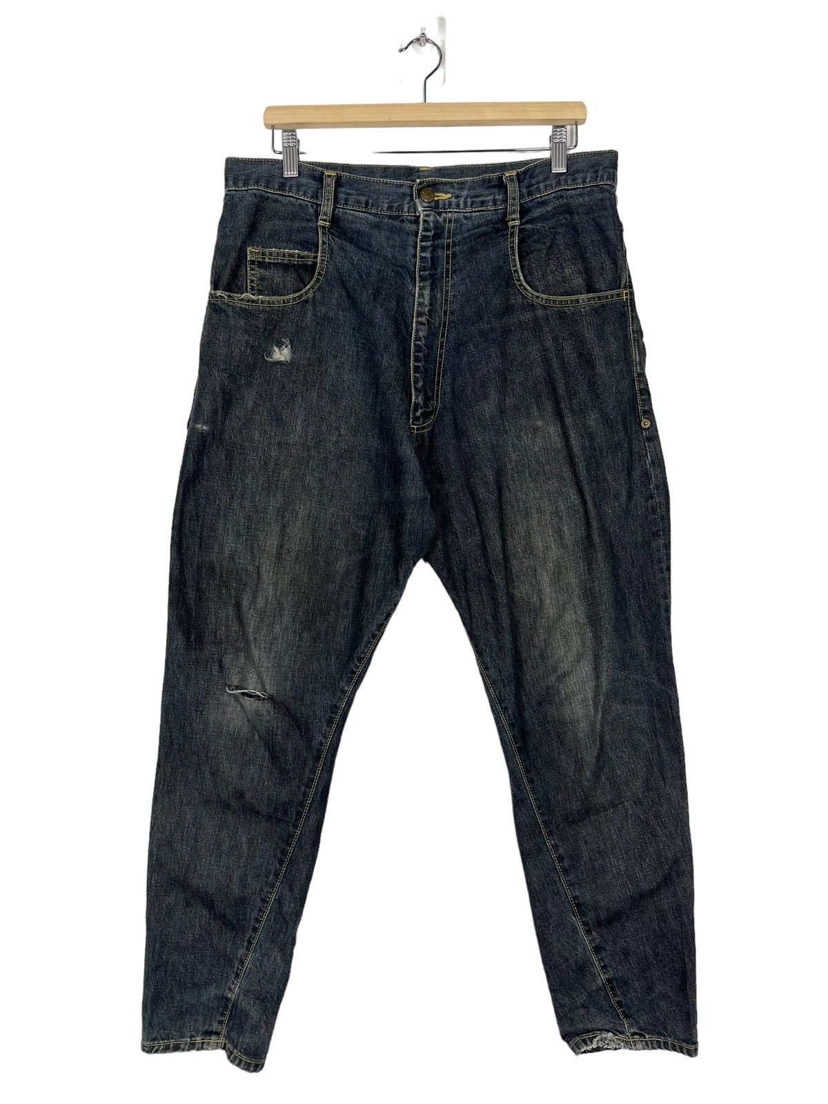 Frapbois × Issey Miyake 🔥 FLARE FRABOIS ASYMETRICAL DENIM Size US 34 / EU 50 - 1 Thumbnail