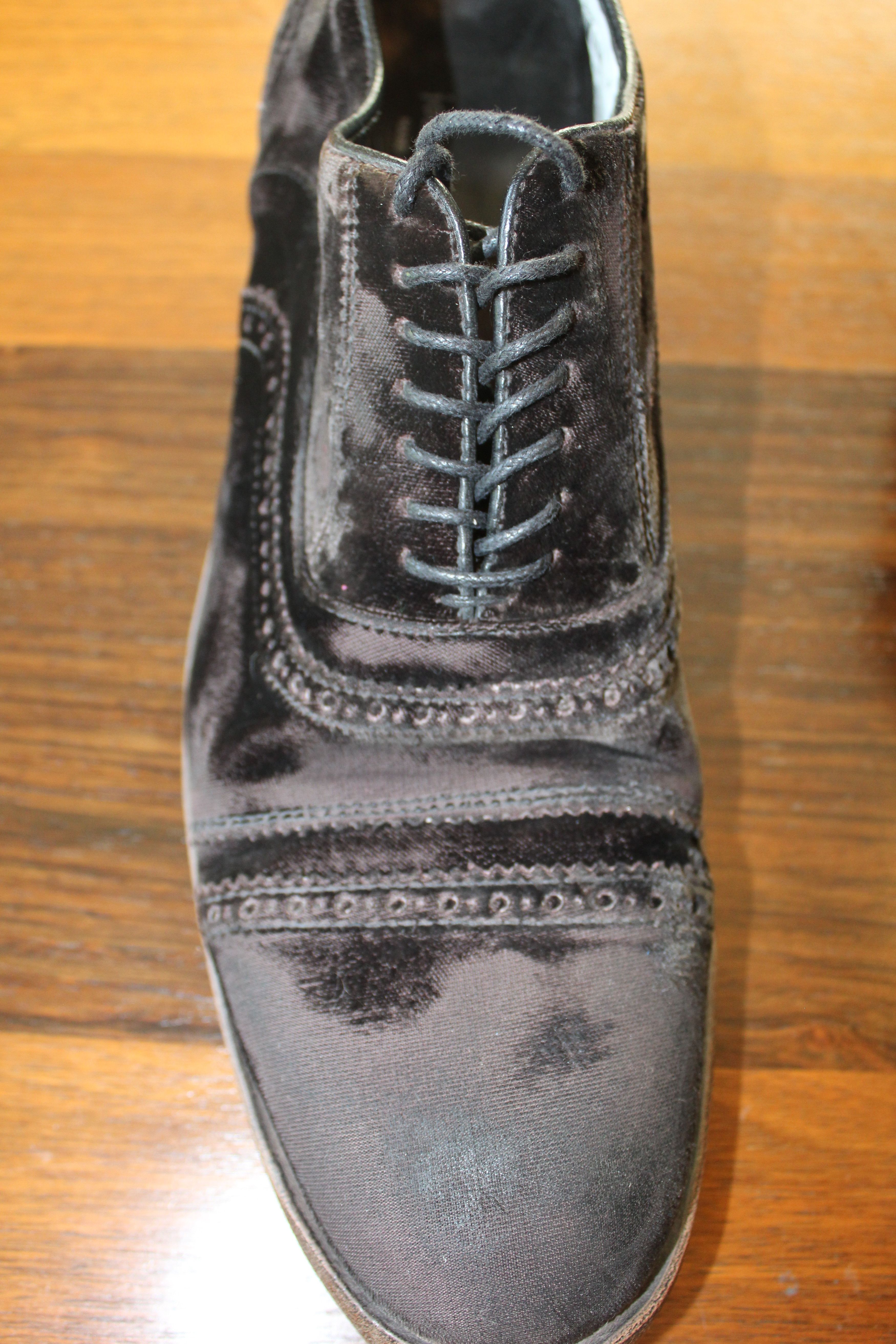 John Varvatos Varvatos #2122 “Parisian Double Balmoral” – Oxblood Velvet Size US 11 / EU 44 - 2 Thumbnail