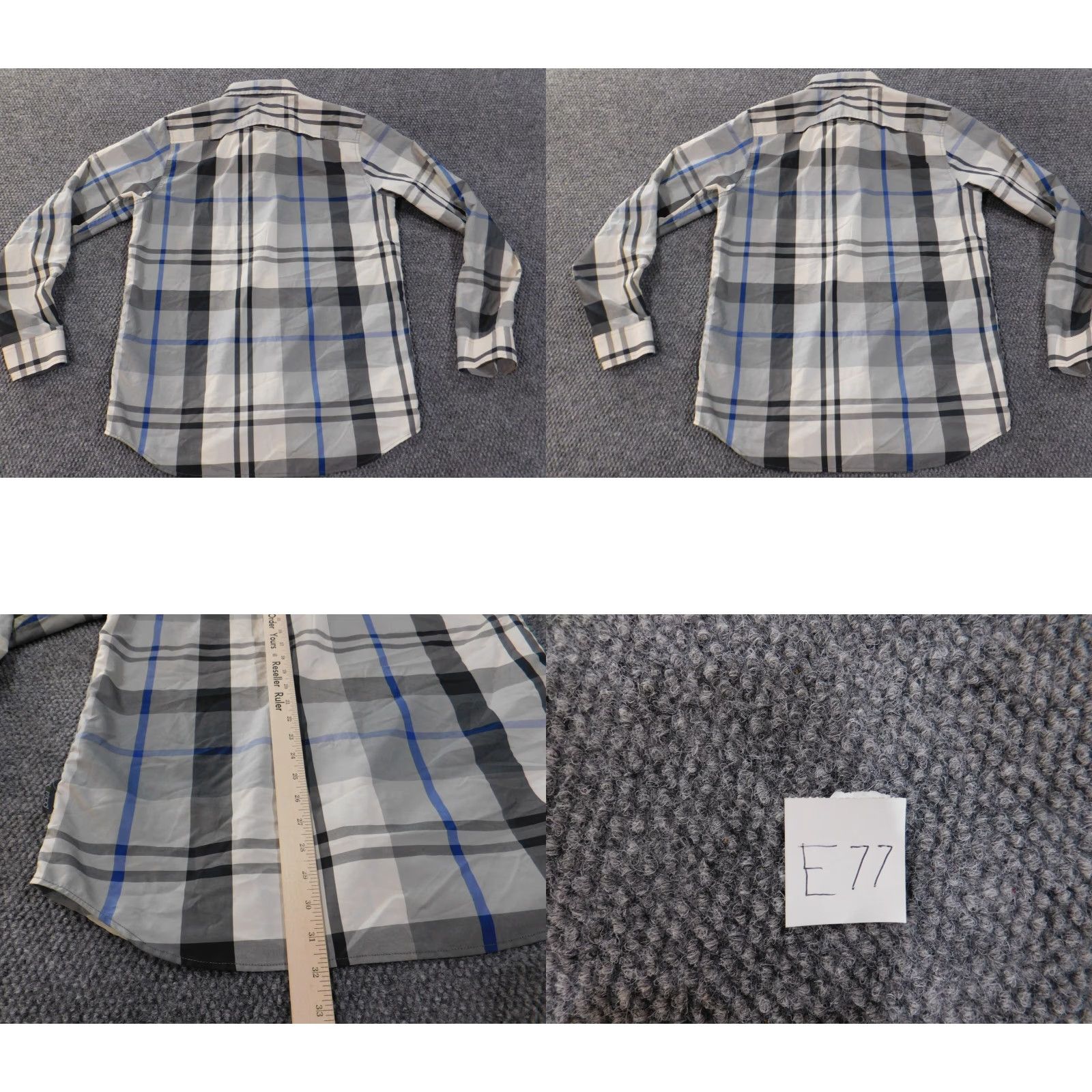ExOfficio ExOfficio Shirt Men Medium Gray Insect Shield Plaid Outdoors Button Up Long Sleeve Size US M / EU 48-50 / 2 - 9 Thumbnail