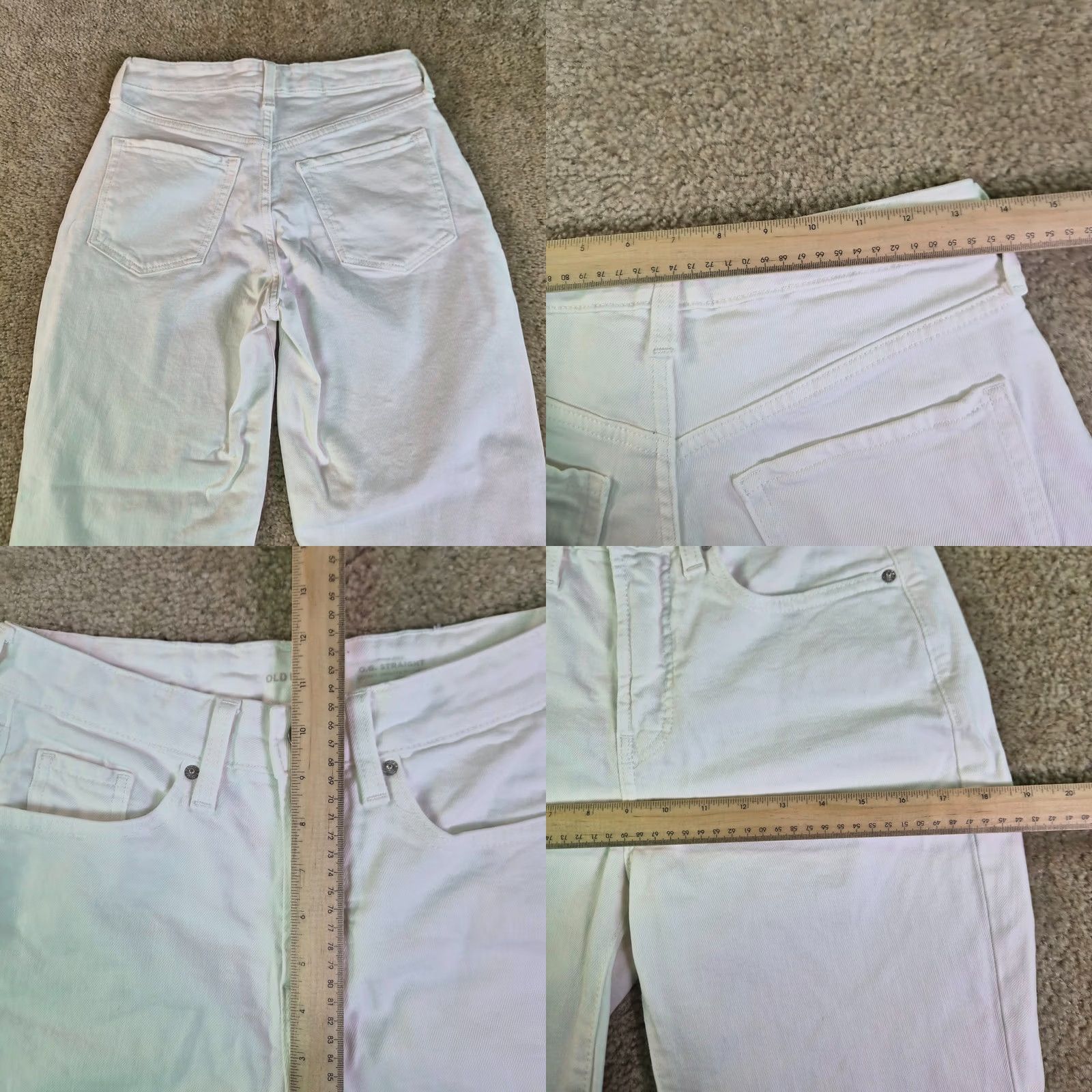 Old Navy Old Navy Womens Jeans White OG Straight High Rise Secret Smooth Pockets Size 2 Size 36" / US 14 / IT 50 - 8 Thumbnail