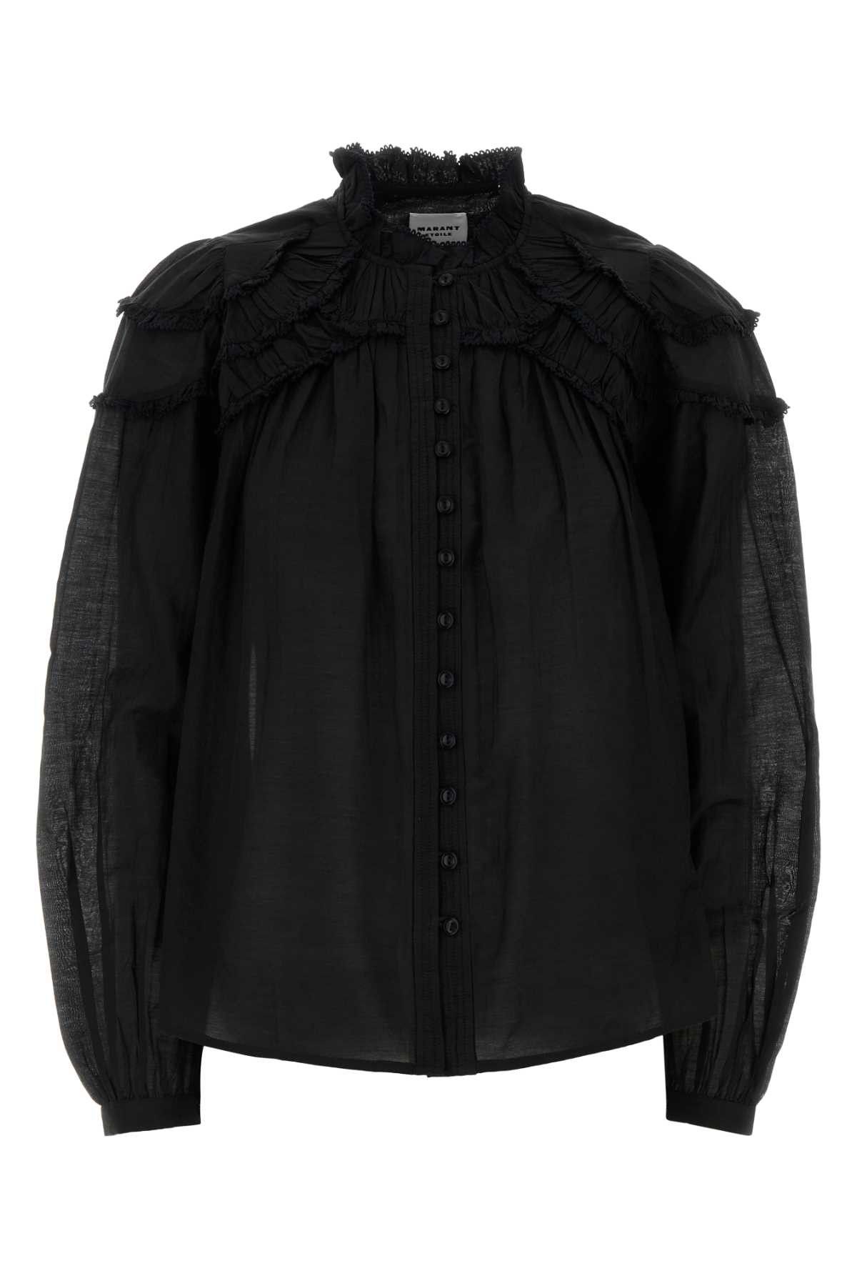 Black Cotton Blend Christa Shirt